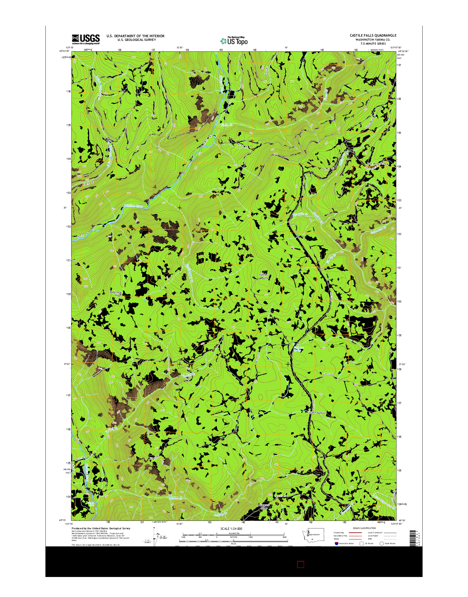 USGS US TOPO 7.5-MINUTE MAP FOR CASTILE FALLS, WA 2014