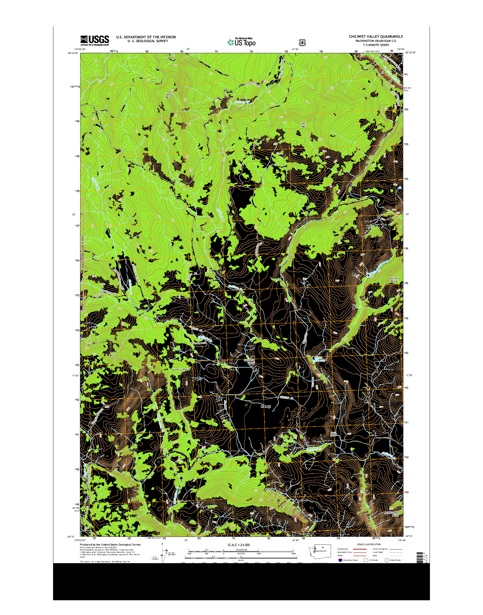 USGS US TOPO 7.5-MINUTE MAP FOR CHILIWIST VALLEY, WA 2014