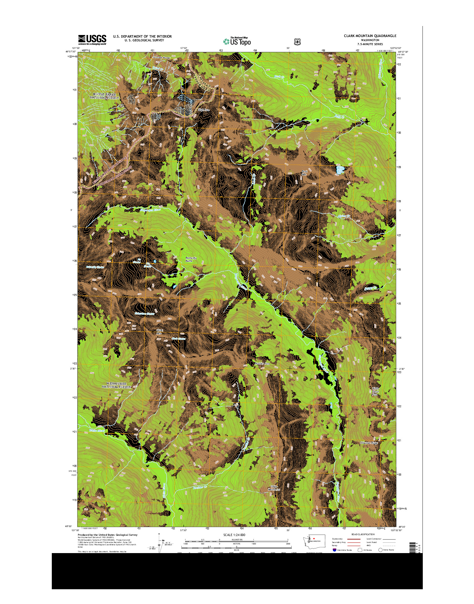 USGS US TOPO 7.5-MINUTE MAP FOR CLARK MOUNTAIN, WA 2014