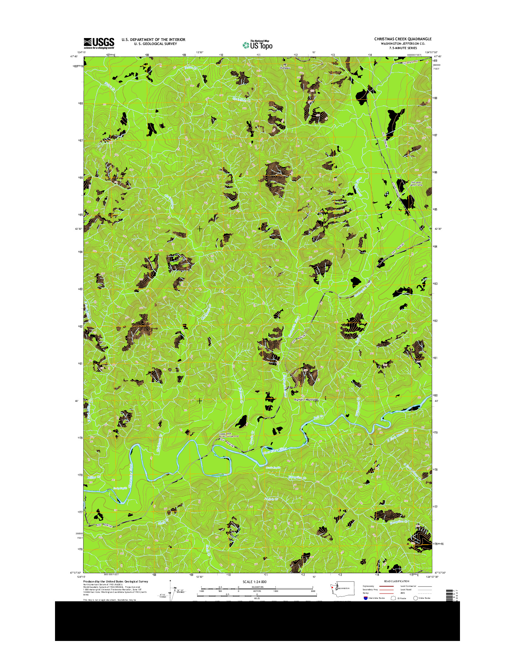 USGS US TOPO 7.5-MINUTE MAP FOR CHRISTMAS CREEK, WA 2014