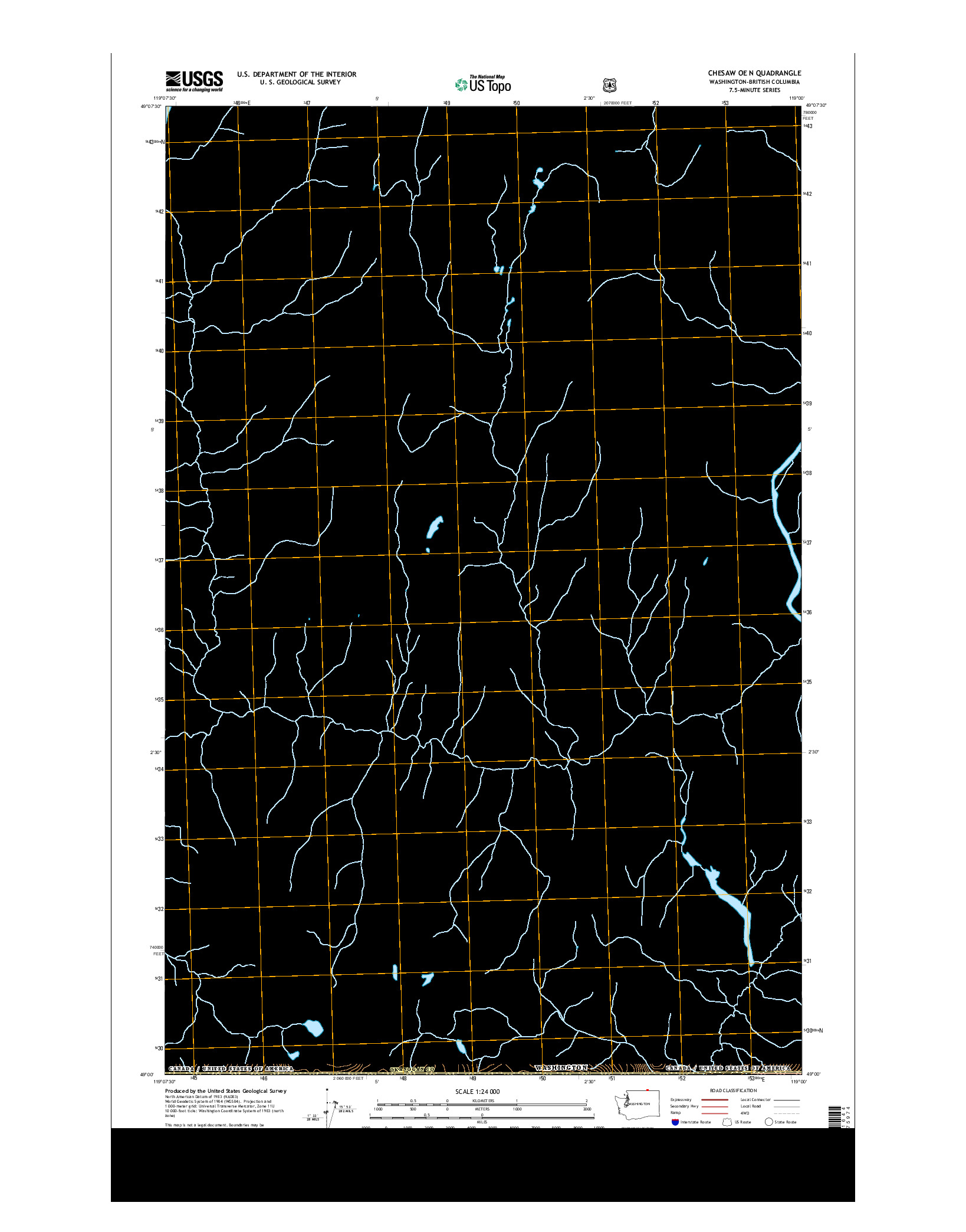 USGS US TOPO 7.5-MINUTE MAP FOR CHESAW OE N, WA-BC 2014