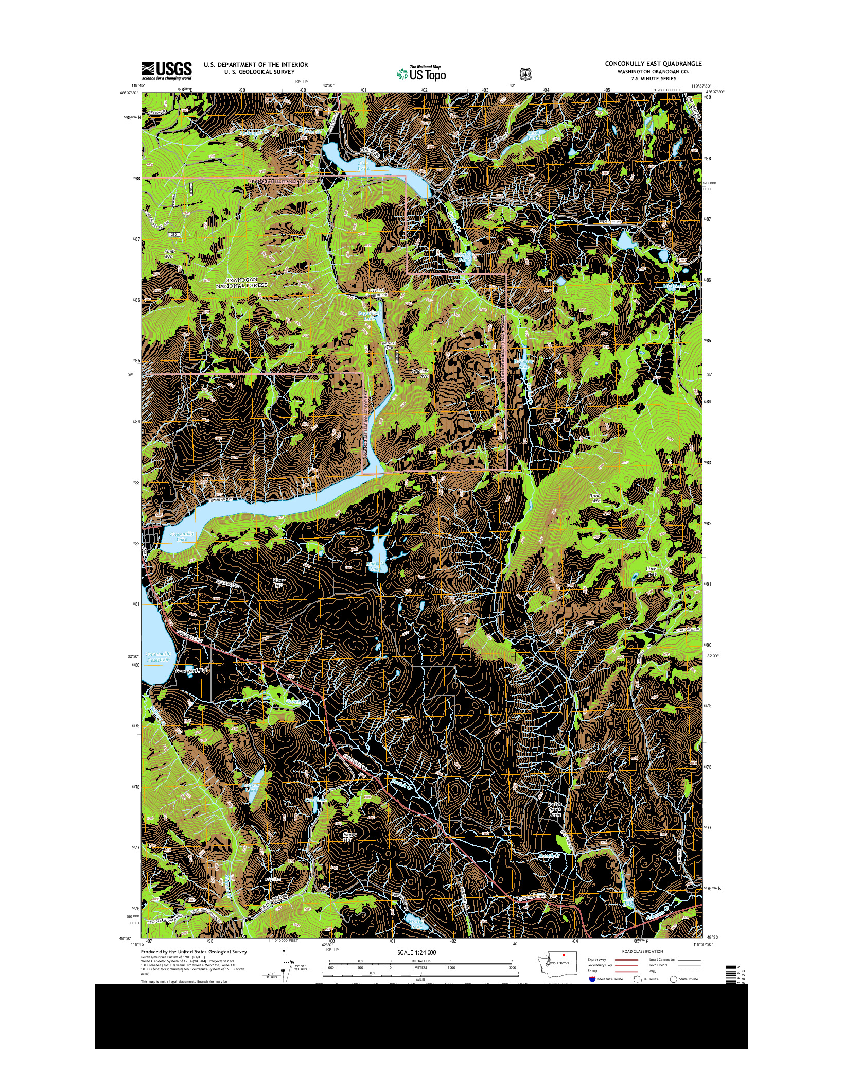 USGS US TOPO 7.5-MINUTE MAP FOR CONCONULLY EAST, WA 2014