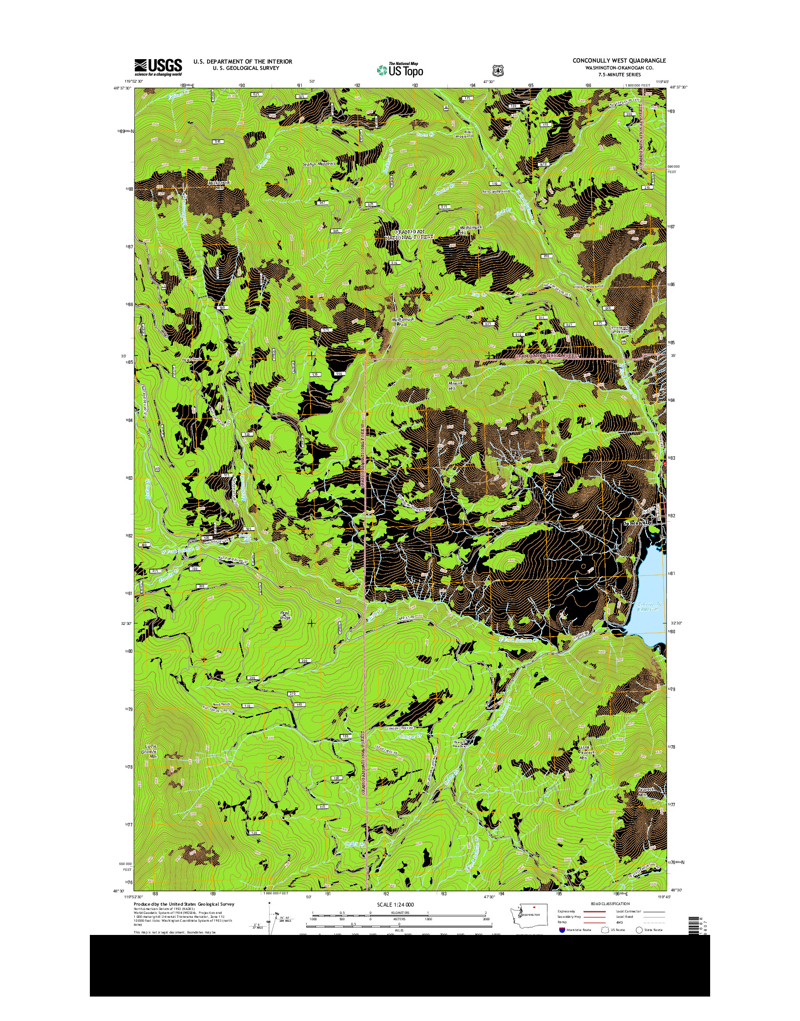 USGS US TOPO 7.5-MINUTE MAP FOR CONCONULLY WEST, WA 2014