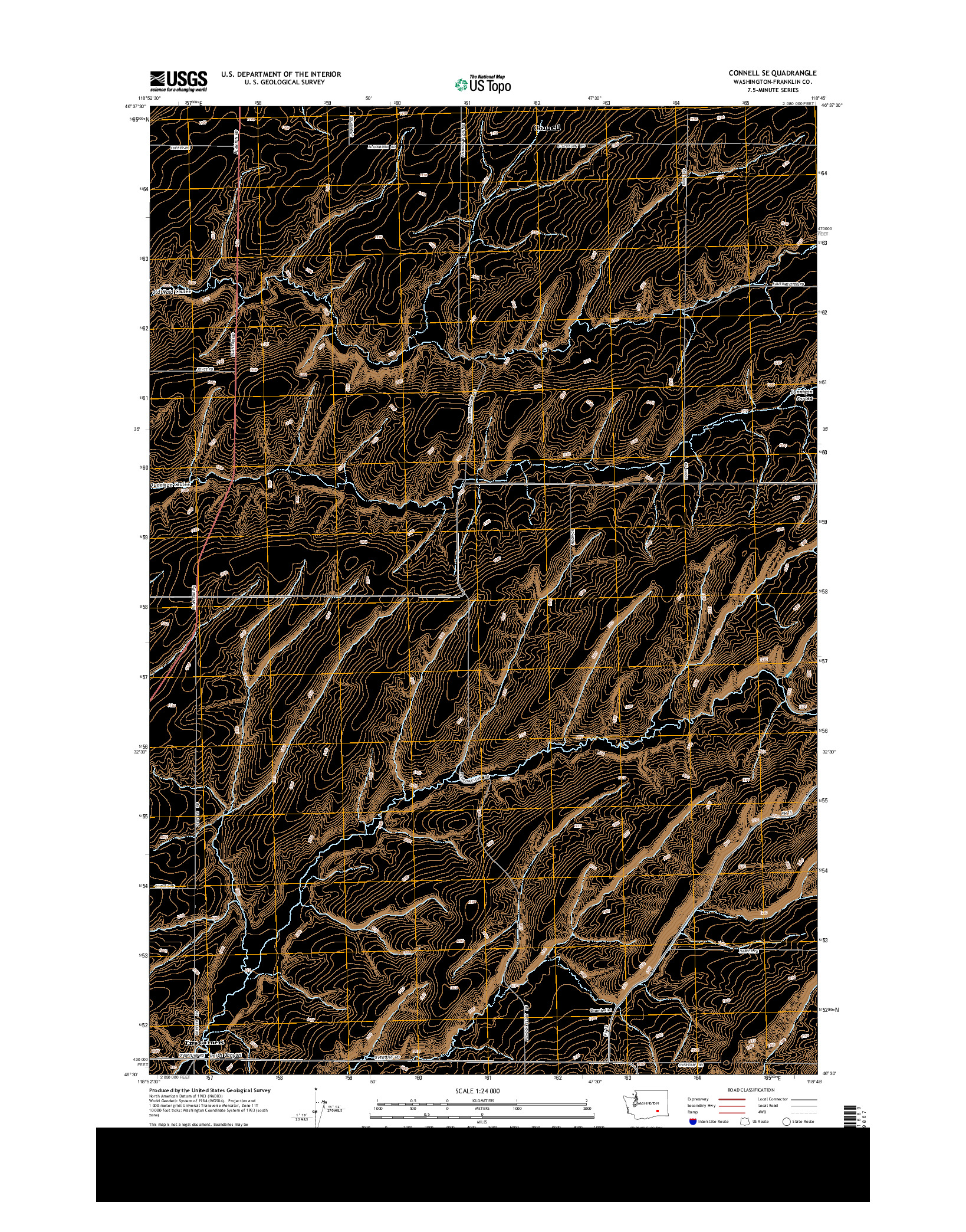 USGS US TOPO 7.5-MINUTE MAP FOR CONNELL SE, WA 2014