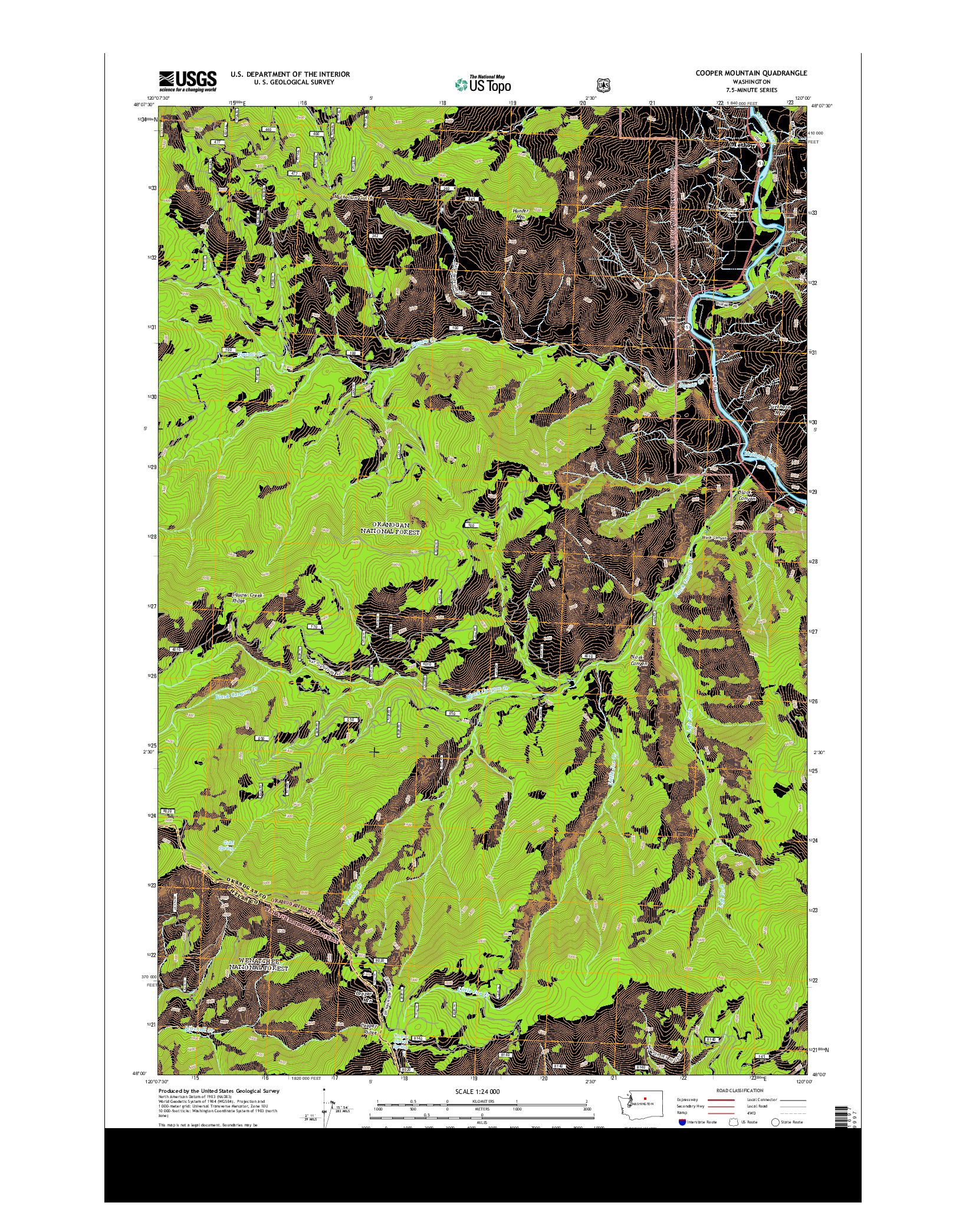 USGS US TOPO 7.5-MINUTE MAP FOR COOPER MOUNTAIN, WA 2014