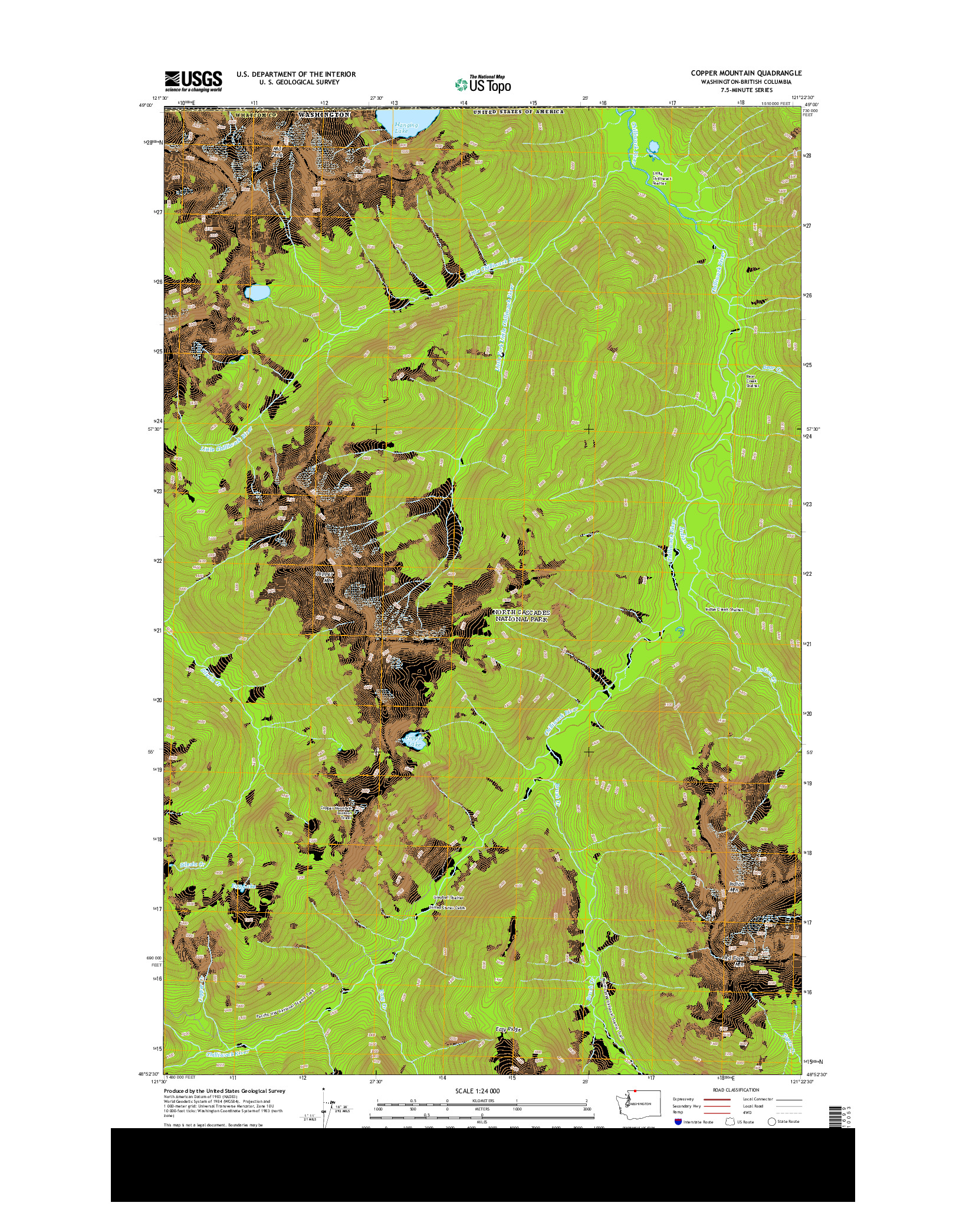 USGS US TOPO 7.5-MINUTE MAP FOR COPPER MOUNTAIN, WA-BC 2014
