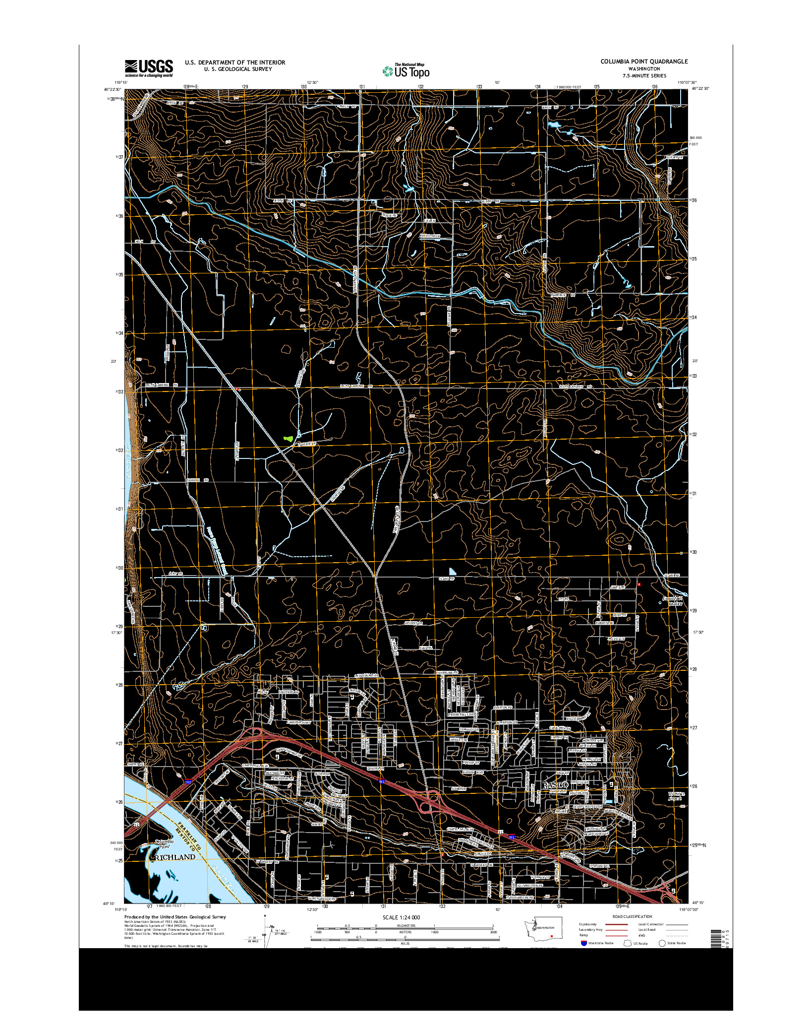 USGS US TOPO 7.5-MINUTE MAP FOR COLUMBIA POINT, WA 2014