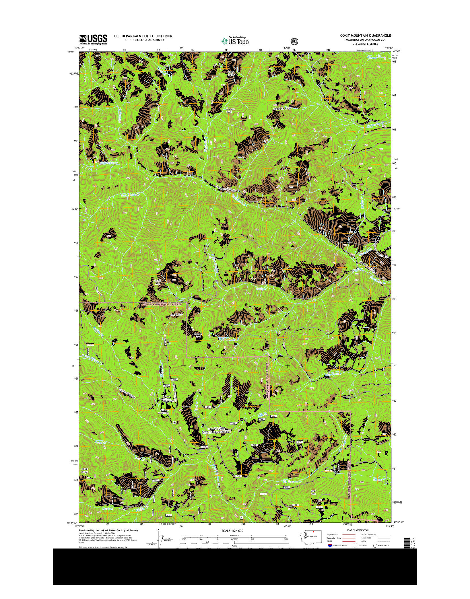 USGS US TOPO 7.5-MINUTE MAP FOR COXIT MOUNTAIN, WA 2014