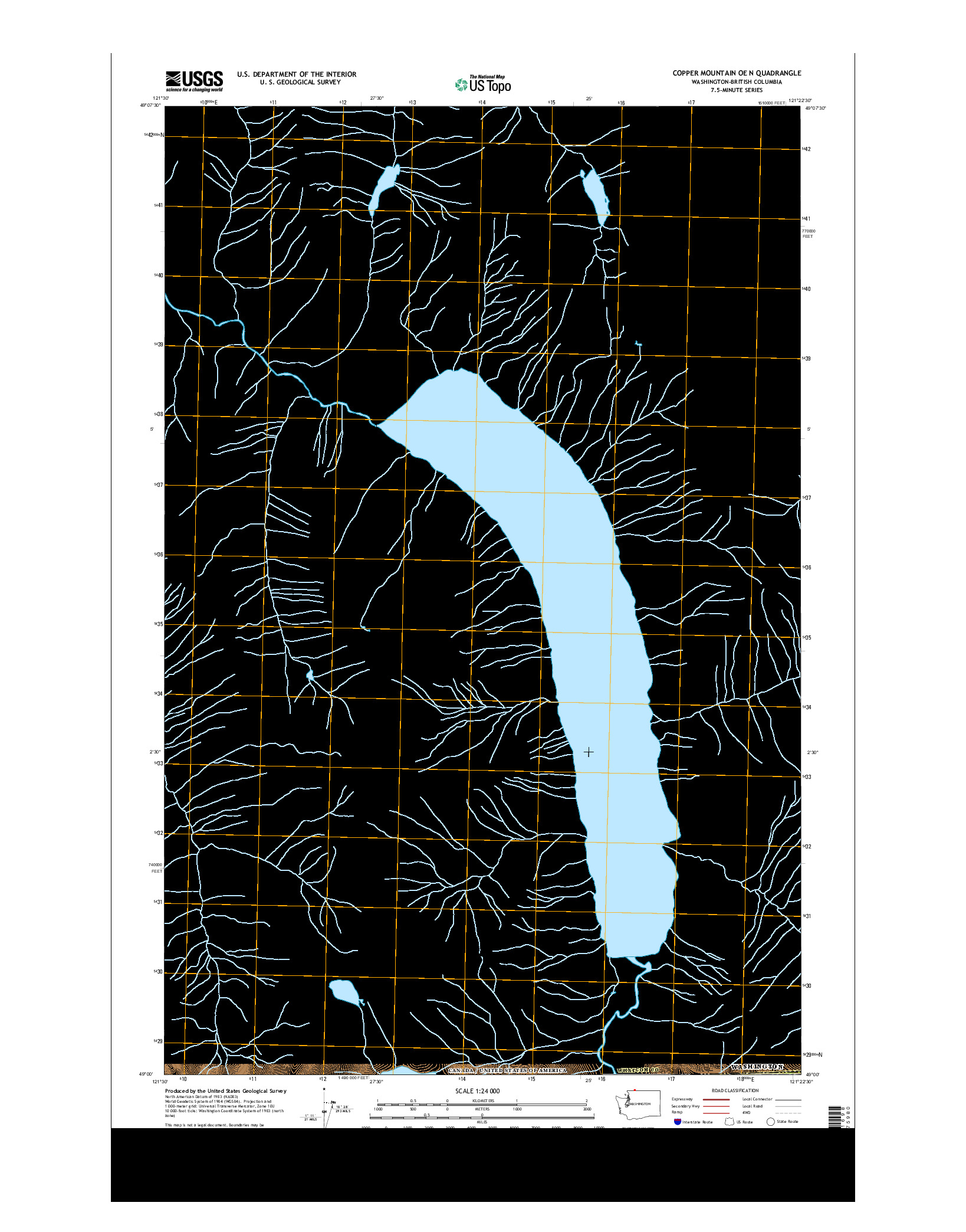 USGS US TOPO 7.5-MINUTE MAP FOR COPPER MOUNTAIN OE N, WA-BC 2014