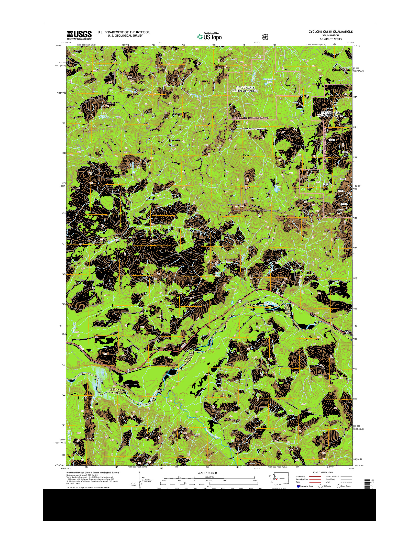USGS US TOPO 7.5-MINUTE MAP FOR CYCLONE CREEK, WA 2014