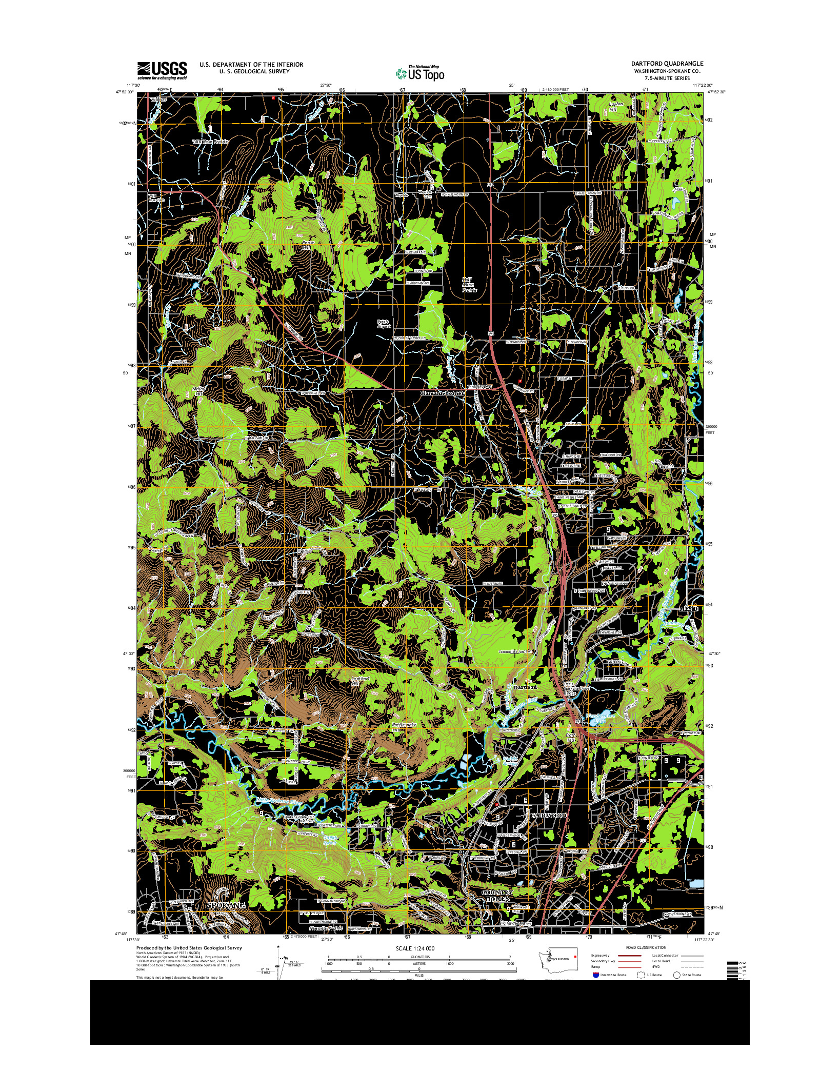 USGS US TOPO 7.5-MINUTE MAP FOR DARTFORD, WA 2014