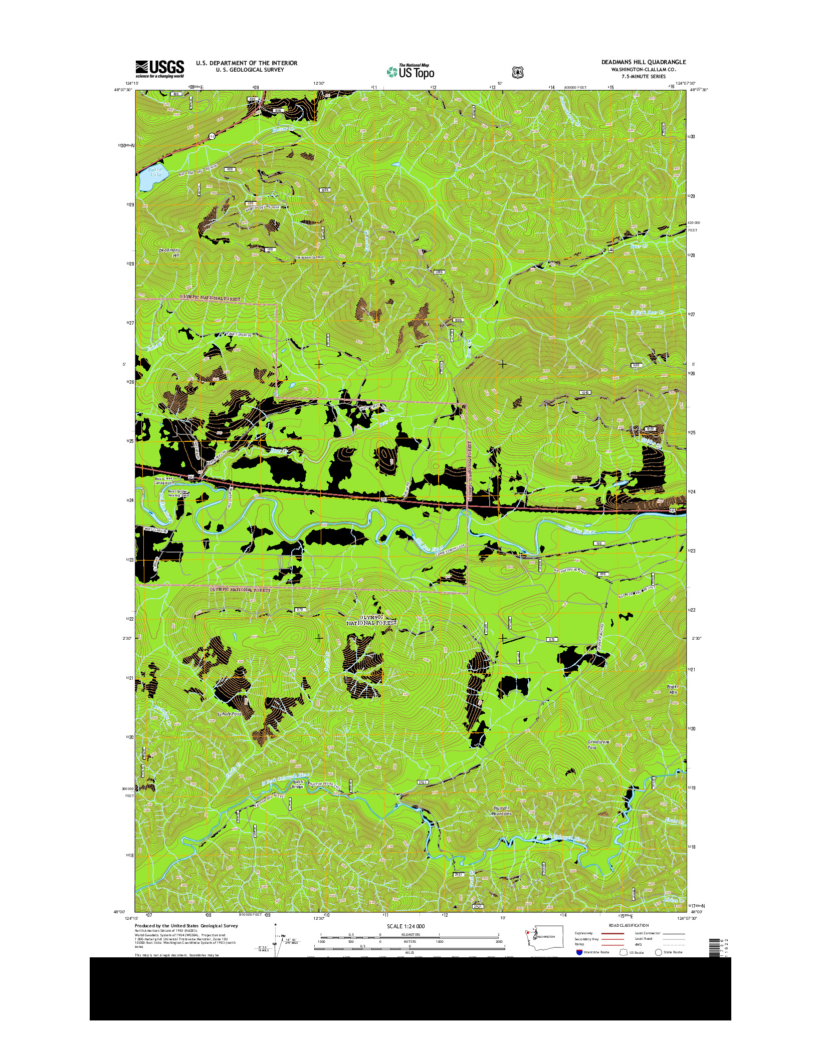 USGS US TOPO 7.5-MINUTE MAP FOR DEADMANS HILL, WA 2014