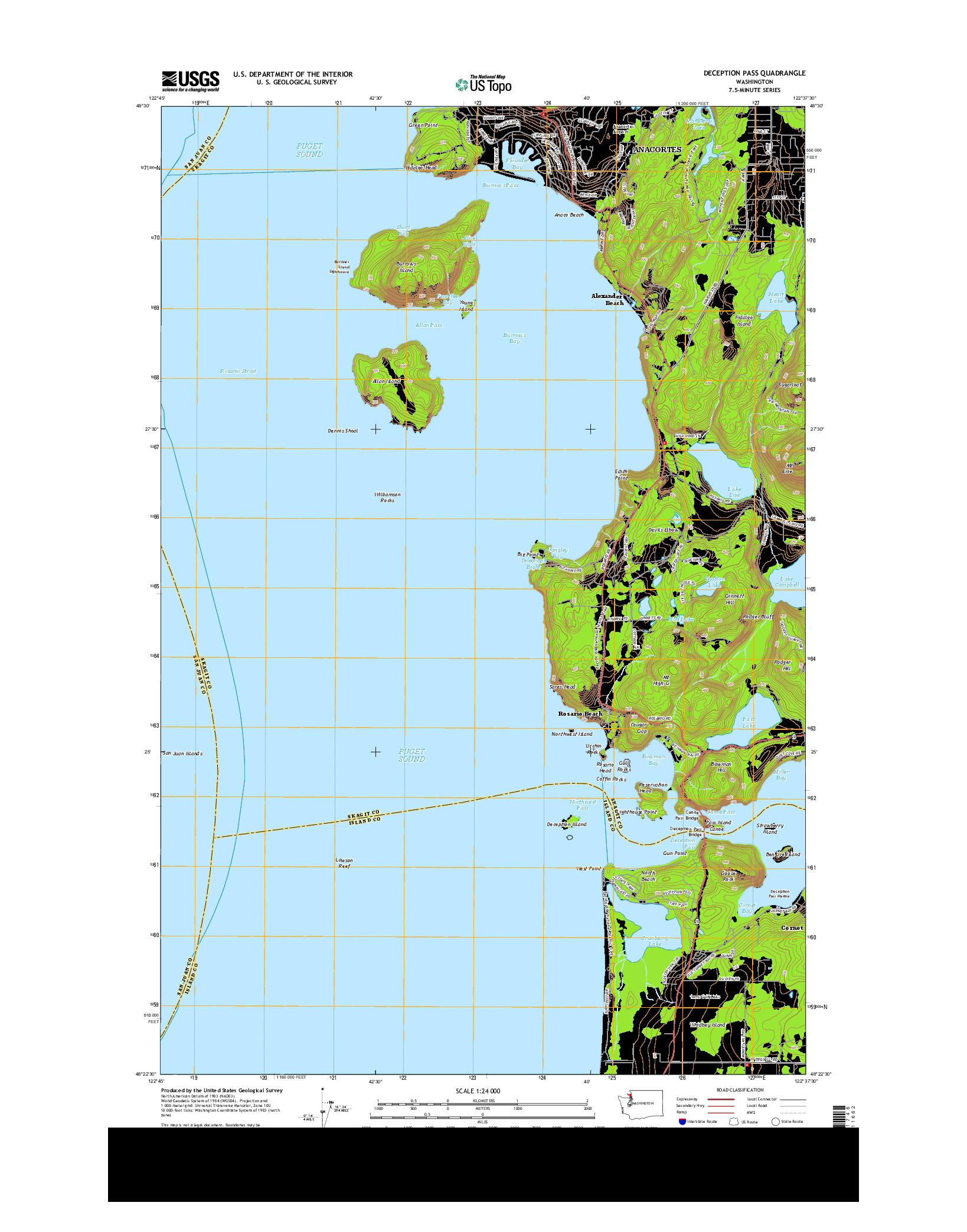 USGS US TOPO 7.5-MINUTE MAP FOR DECEPTION PASS, WA 2014