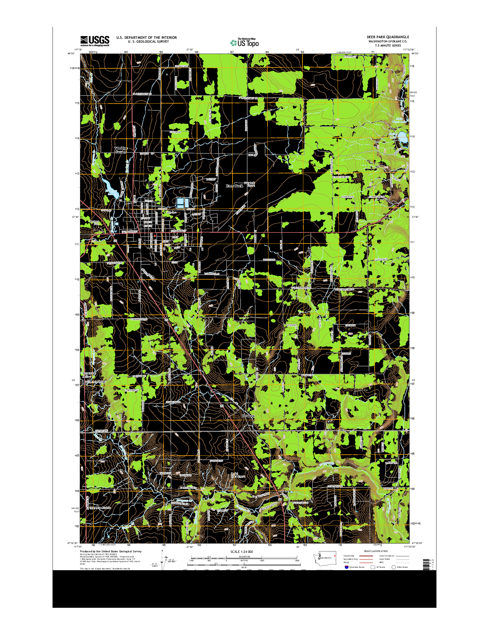 USGS US TOPO 7.5-MINUTE MAP FOR DEER PARK, WA 2014