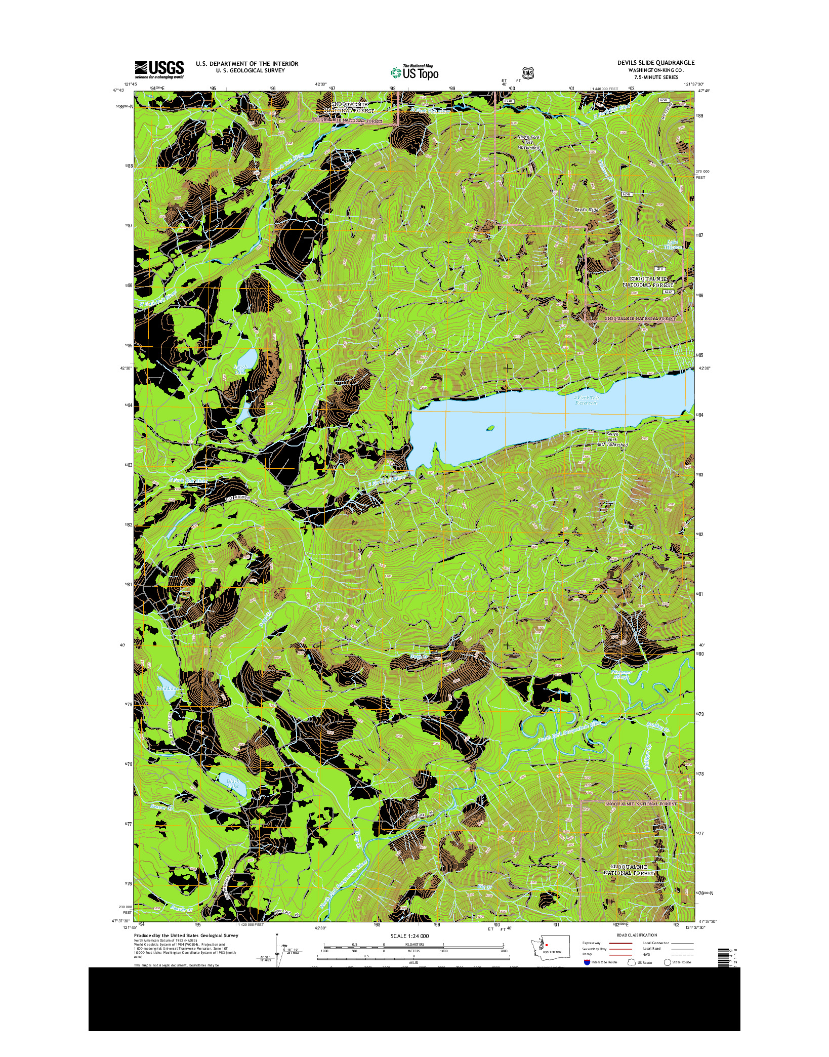 USGS US TOPO 7.5-MINUTE MAP FOR DEVILS SLIDE, WA 2014