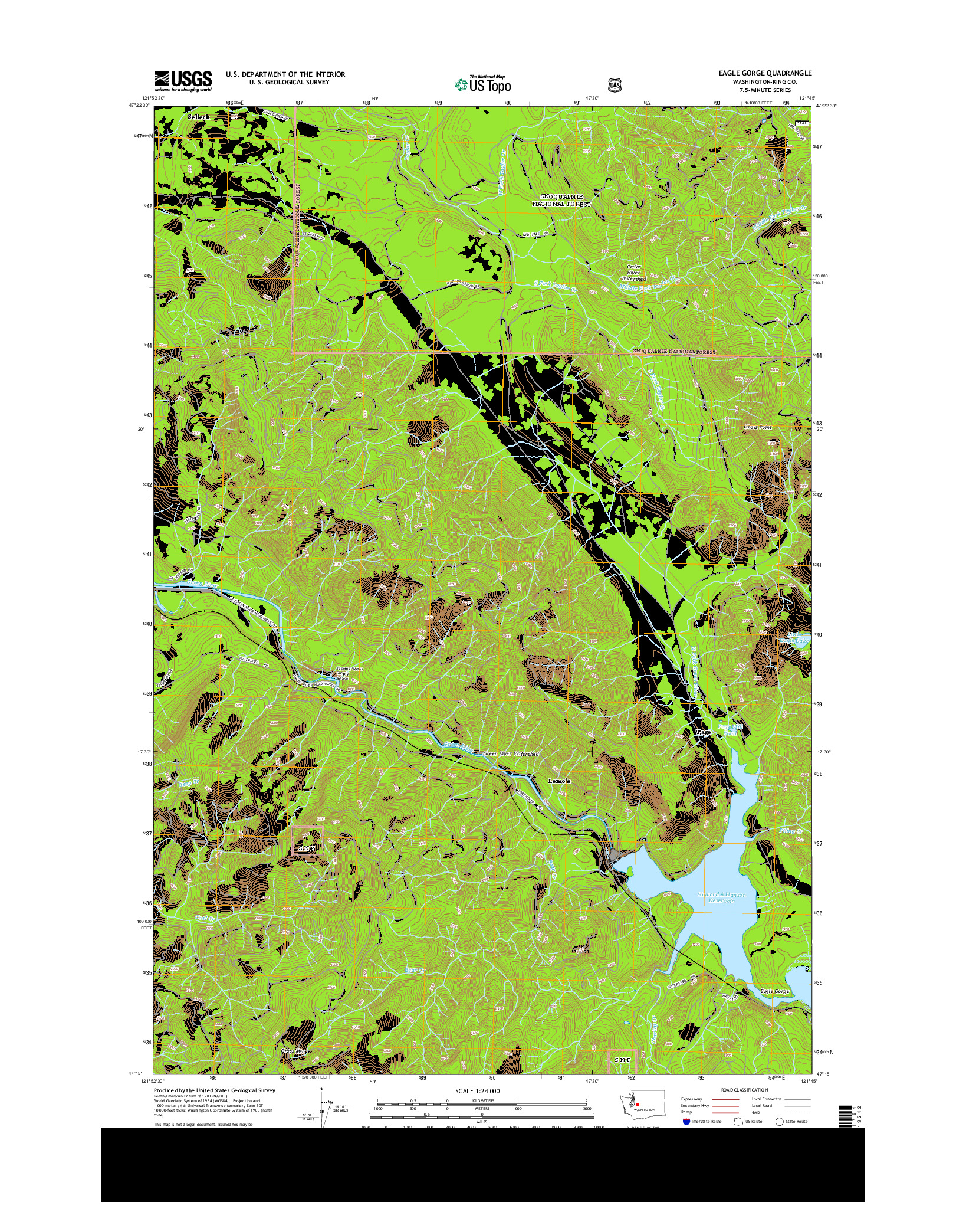 USGS US TOPO 7.5-MINUTE MAP FOR EAGLE GORGE, WA 2014