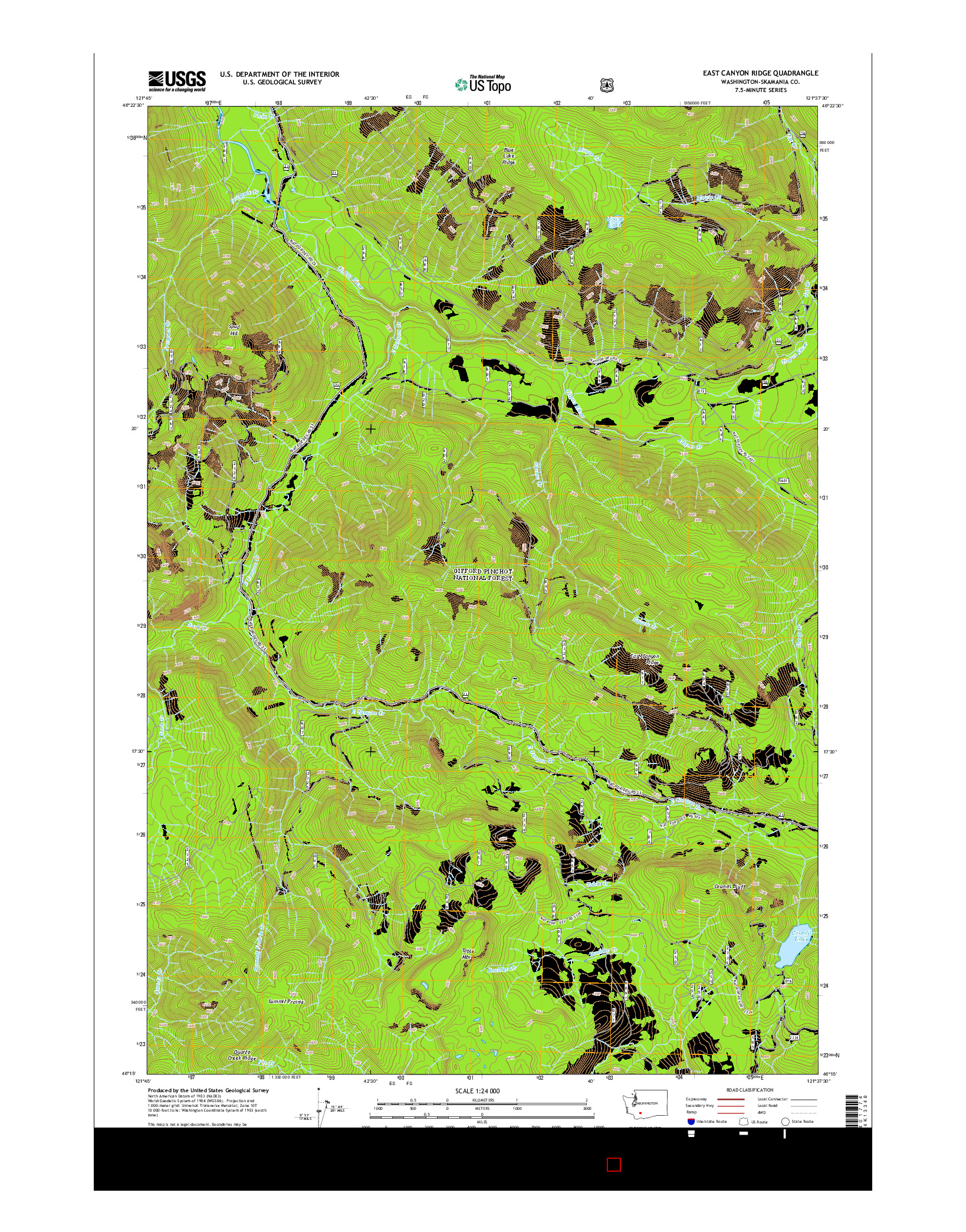 USGS US TOPO 7.5-MINUTE MAP FOR EAST CANYON RIDGE, WA 2014