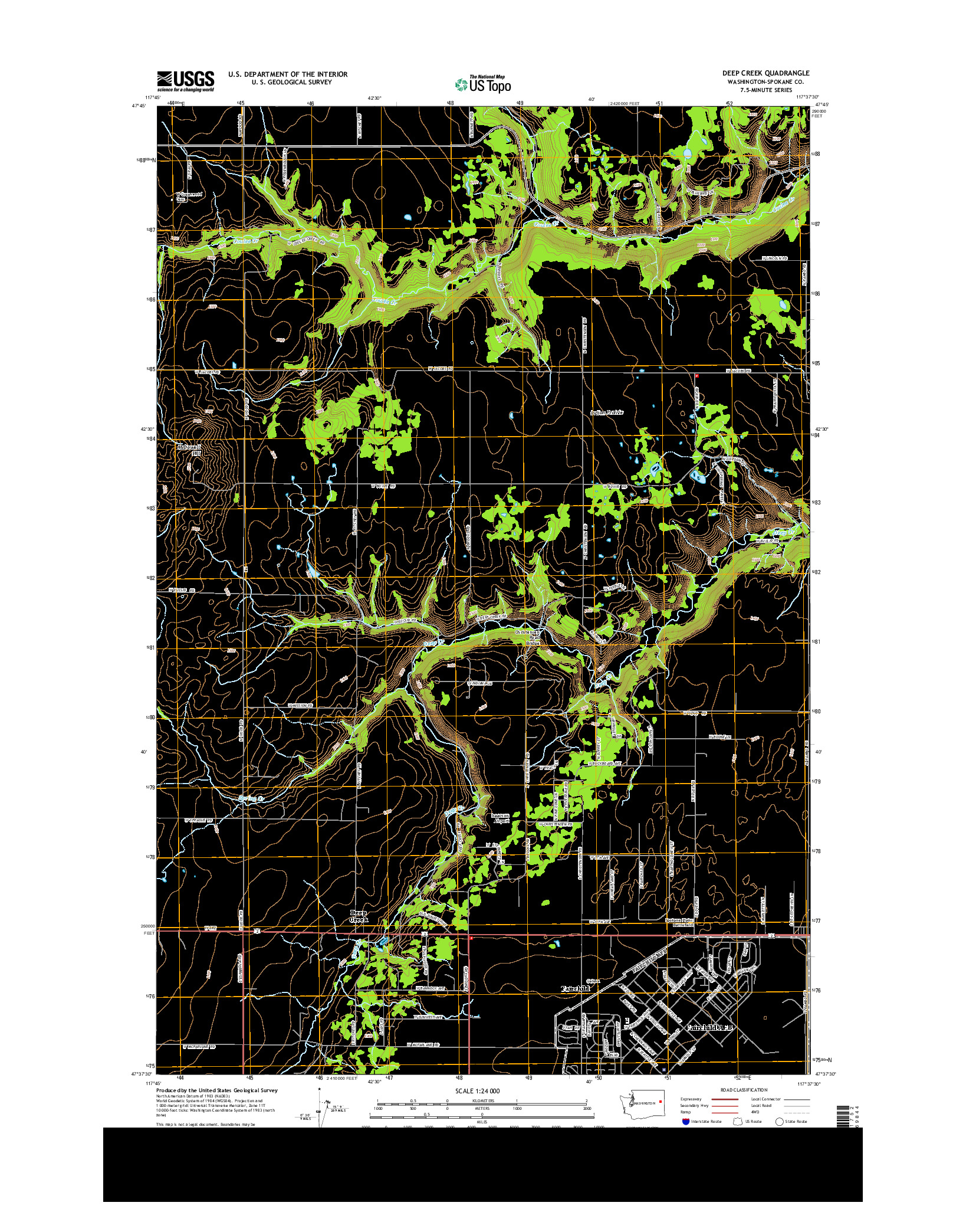 USGS US TOPO 7.5-MINUTE MAP FOR DEEP CREEK, WA 2014