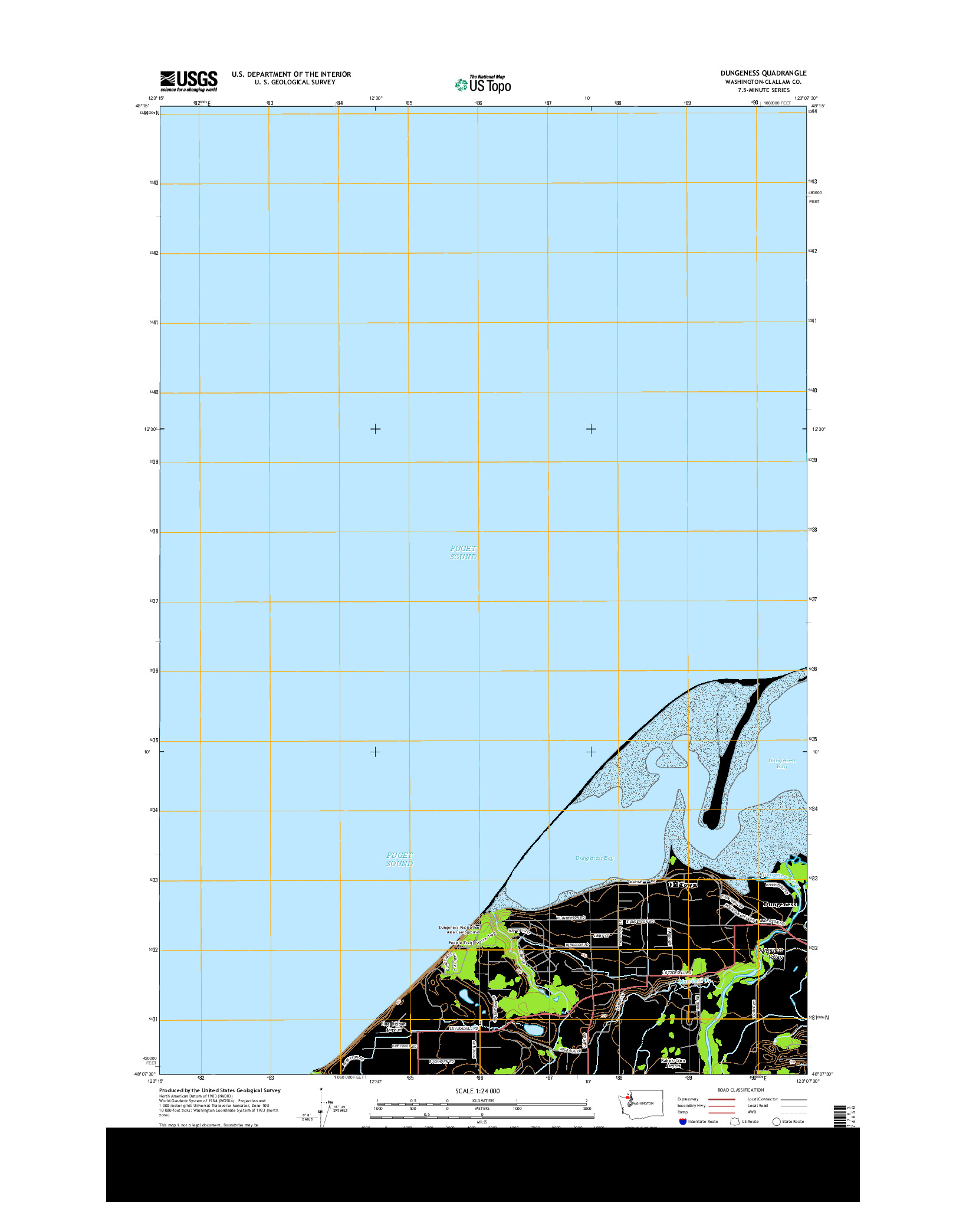 USGS US TOPO 7.5-MINUTE MAP FOR DUNGENESS, WA 2014