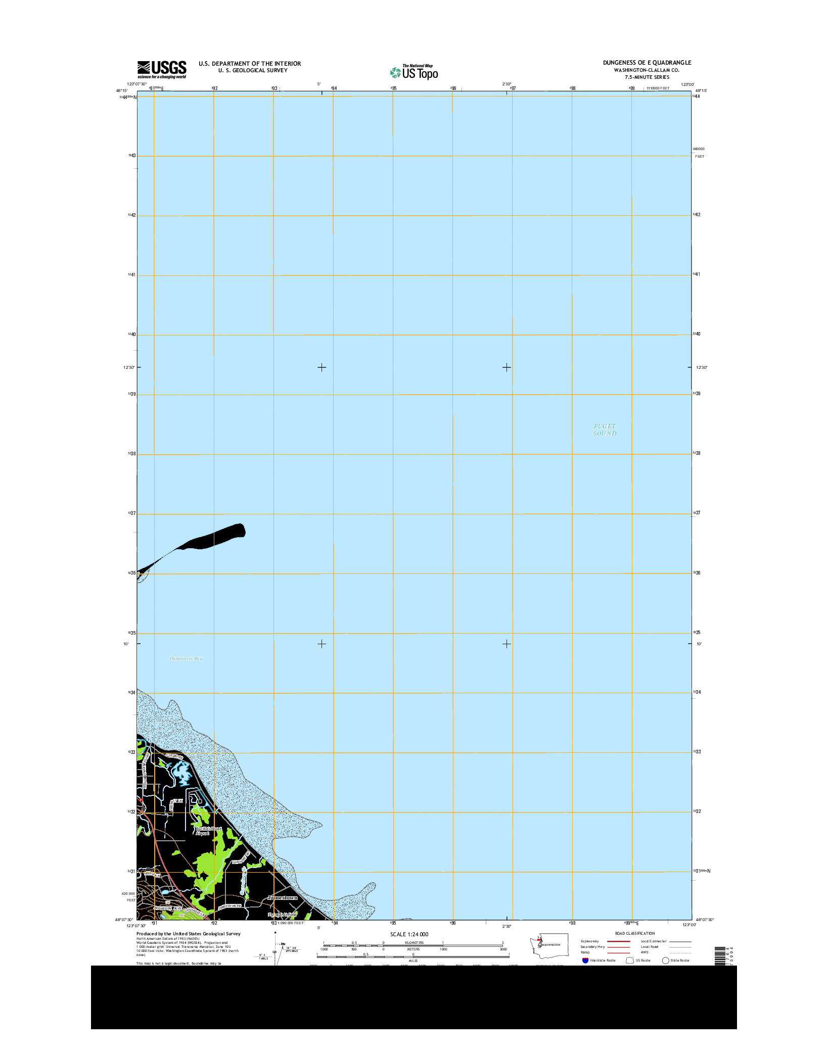 USGS US TOPO 7.5-MINUTE MAP FOR DUNGENESS OE E, WA 2014