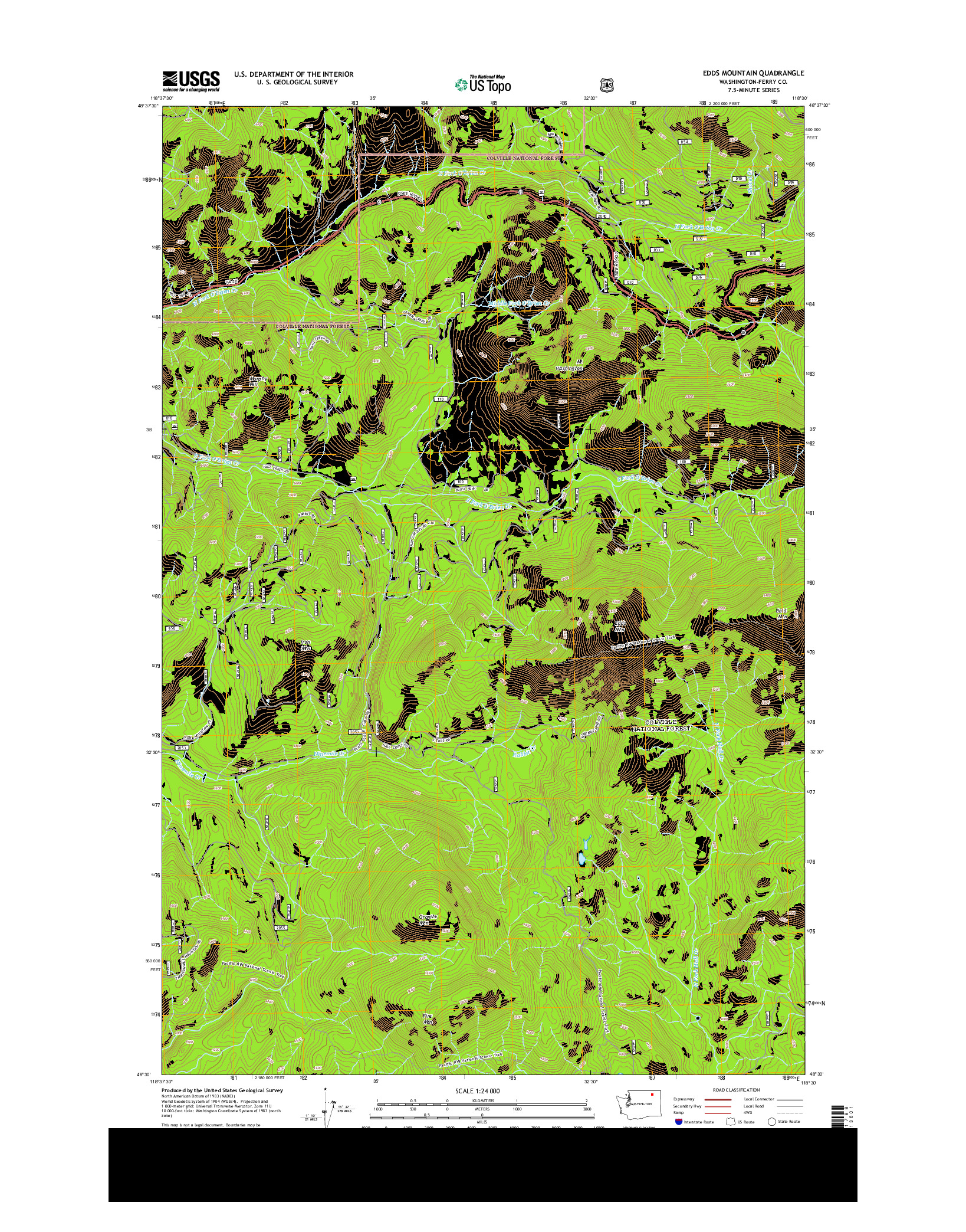 USGS US TOPO 7.5-MINUTE MAP FOR EDDS MOUNTAIN, WA 2014