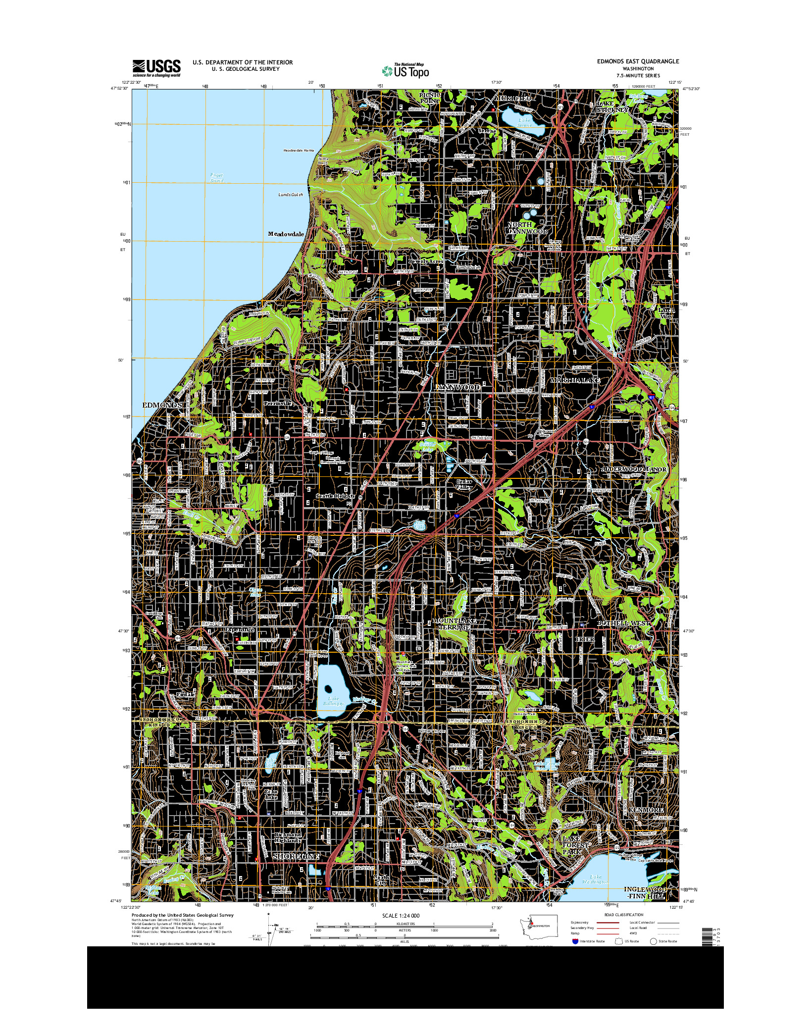 USGS US TOPO 7.5-MINUTE MAP FOR EDMONDS EAST, WA 2014