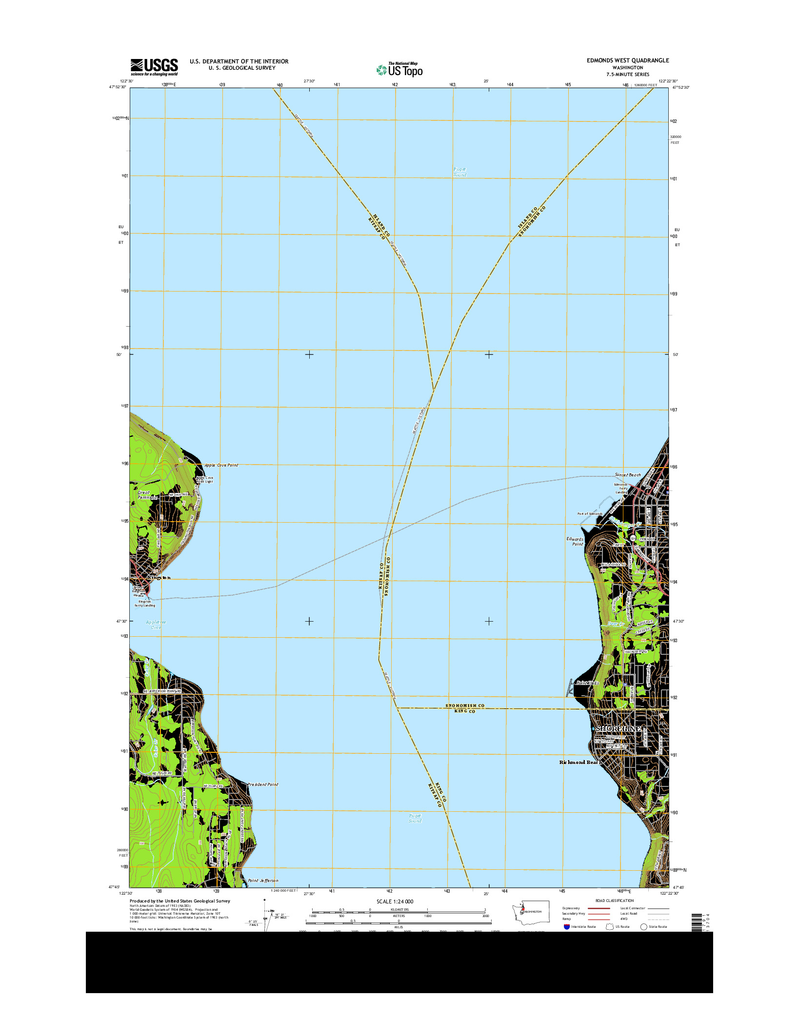 USGS US TOPO 7.5-MINUTE MAP FOR EDMONDS WEST, WA 2014