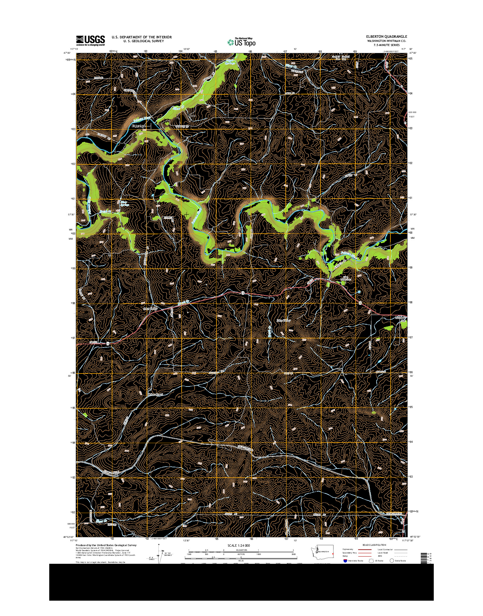 USGS US TOPO 7.5-MINUTE MAP FOR ELBERTON, WA 2014