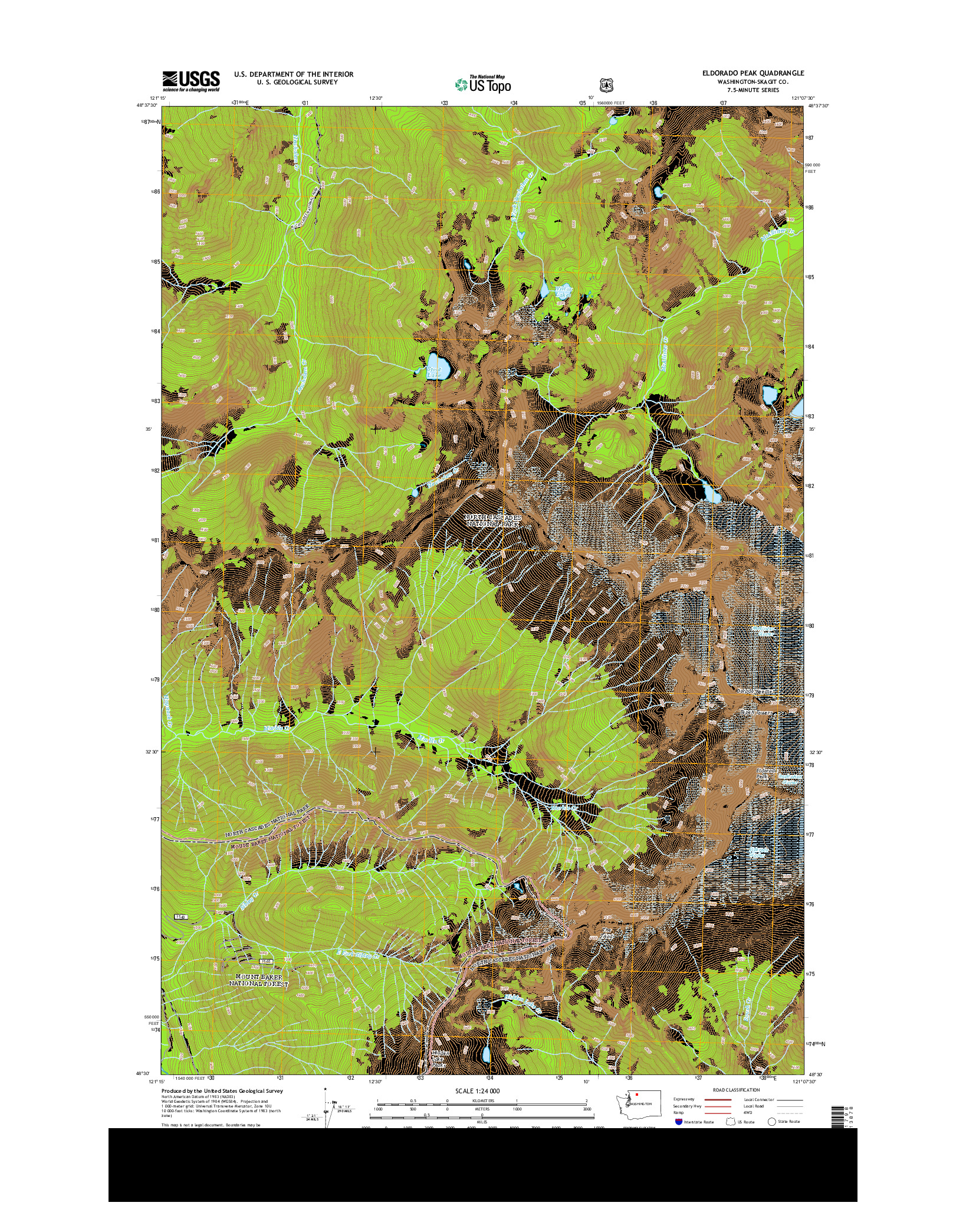 USGS US TOPO 7.5-MINUTE MAP FOR ELDORADO PEAK, WA 2014