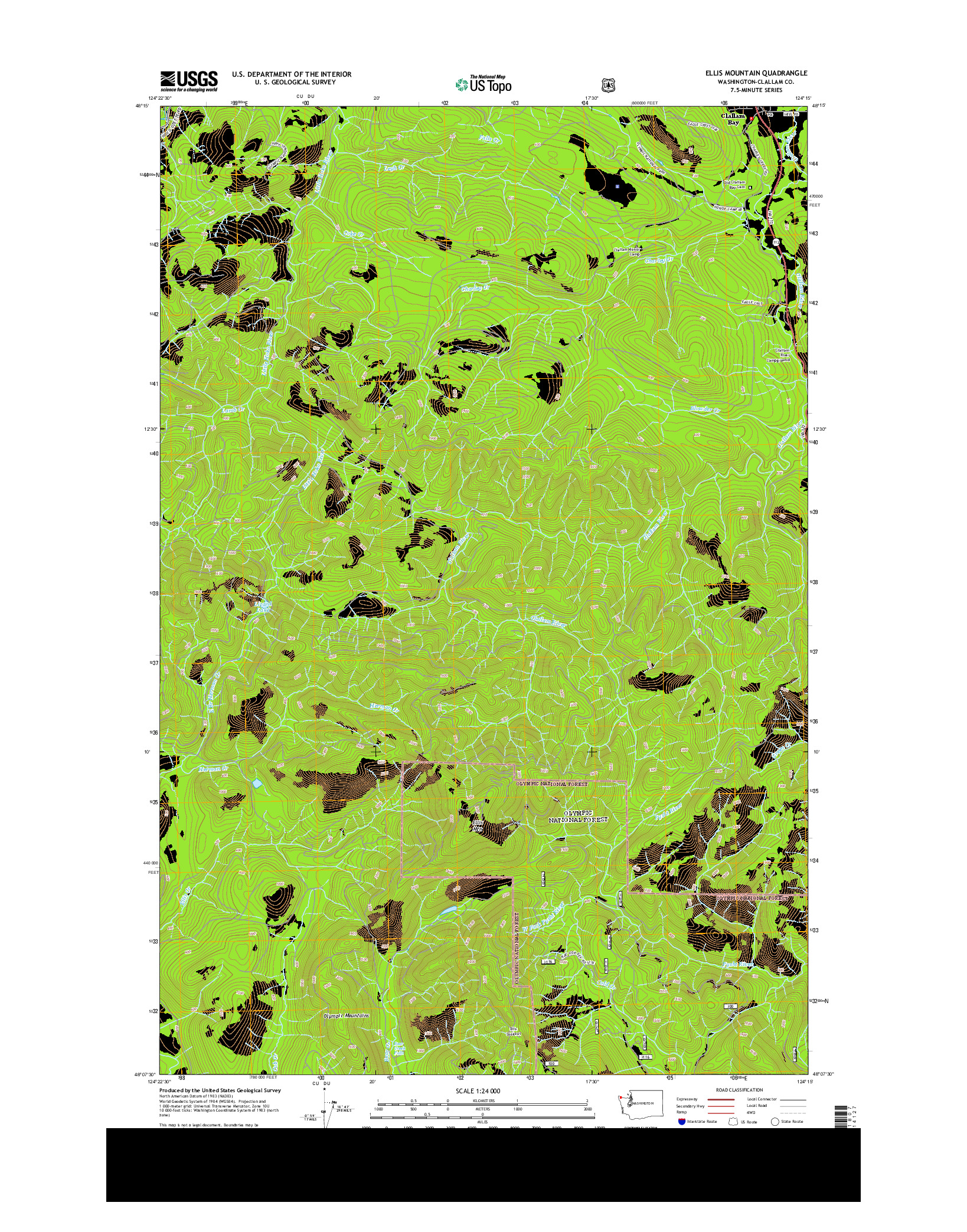 USGS US TOPO 7.5-MINUTE MAP FOR ELLIS MOUNTAIN, WA 2014