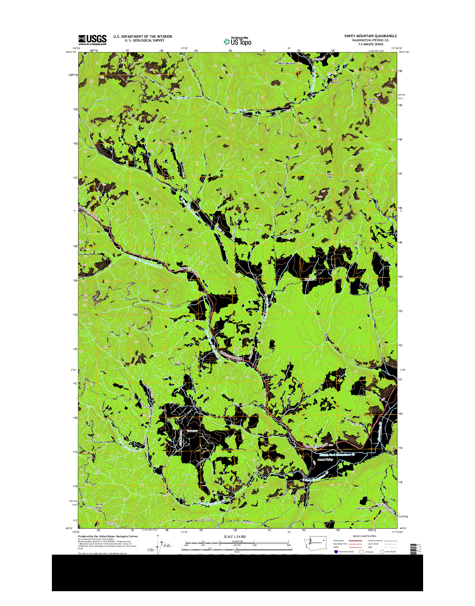 USGS US TOPO 7.5-MINUTE MAP FOR EMPEY MOUNTAIN, WA 2014