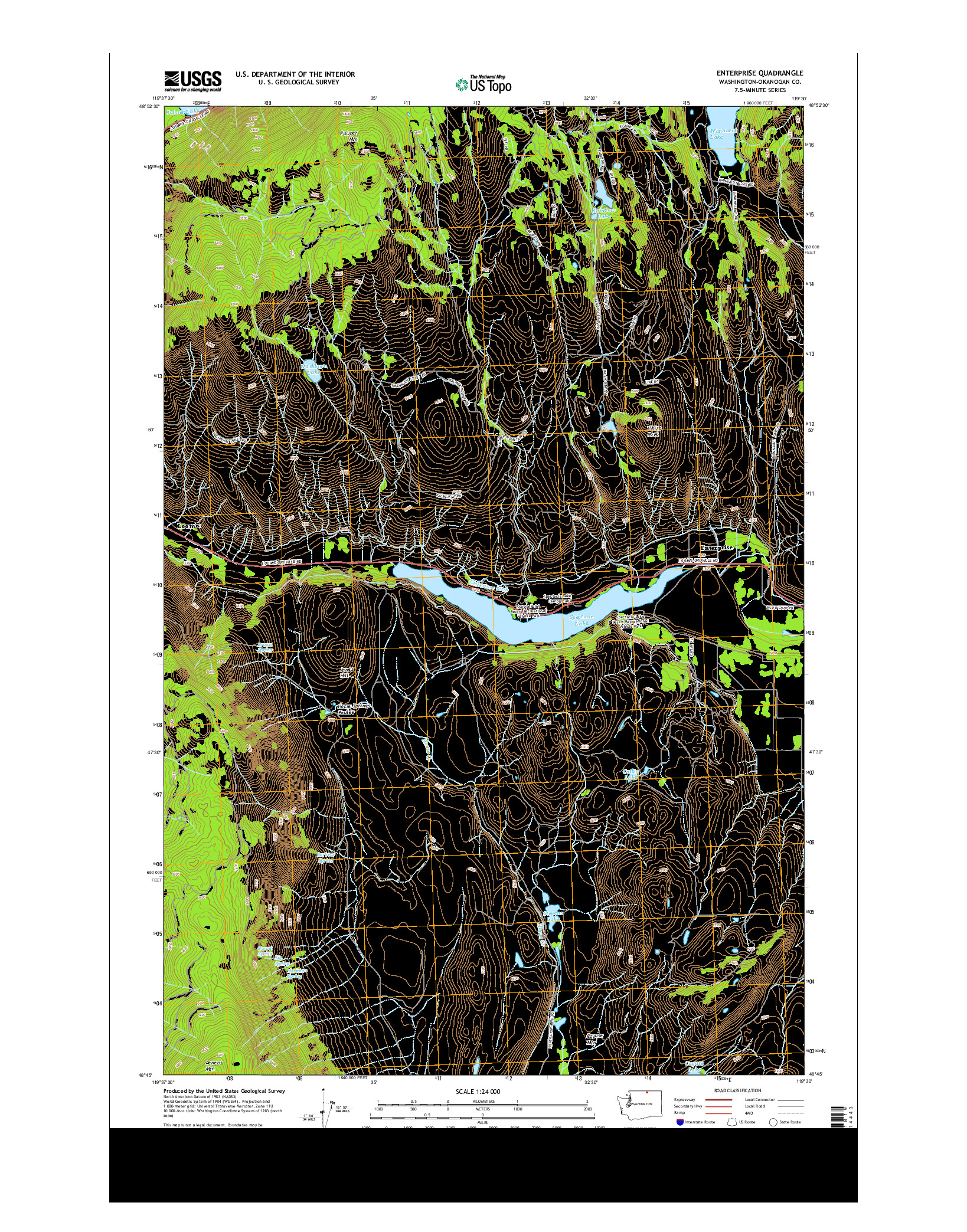 USGS US TOPO 7.5-MINUTE MAP FOR ENTERPRISE, WA 2014