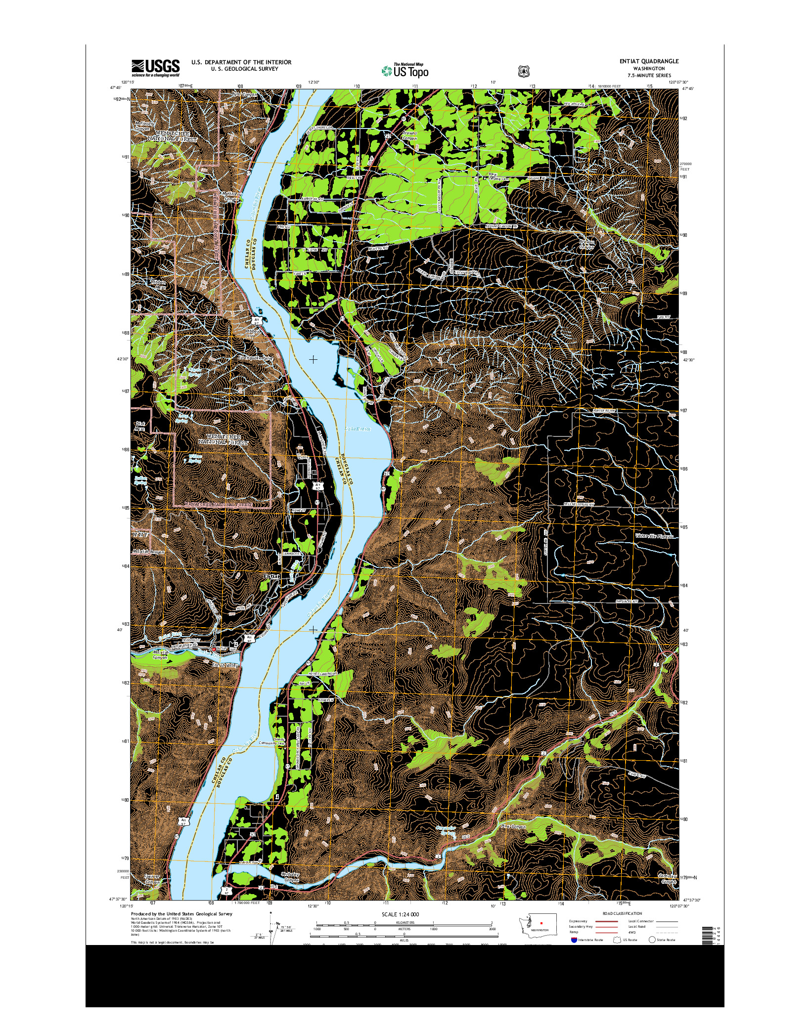 USGS US TOPO 7.5-MINUTE MAP FOR ENTIAT, WA 2014
