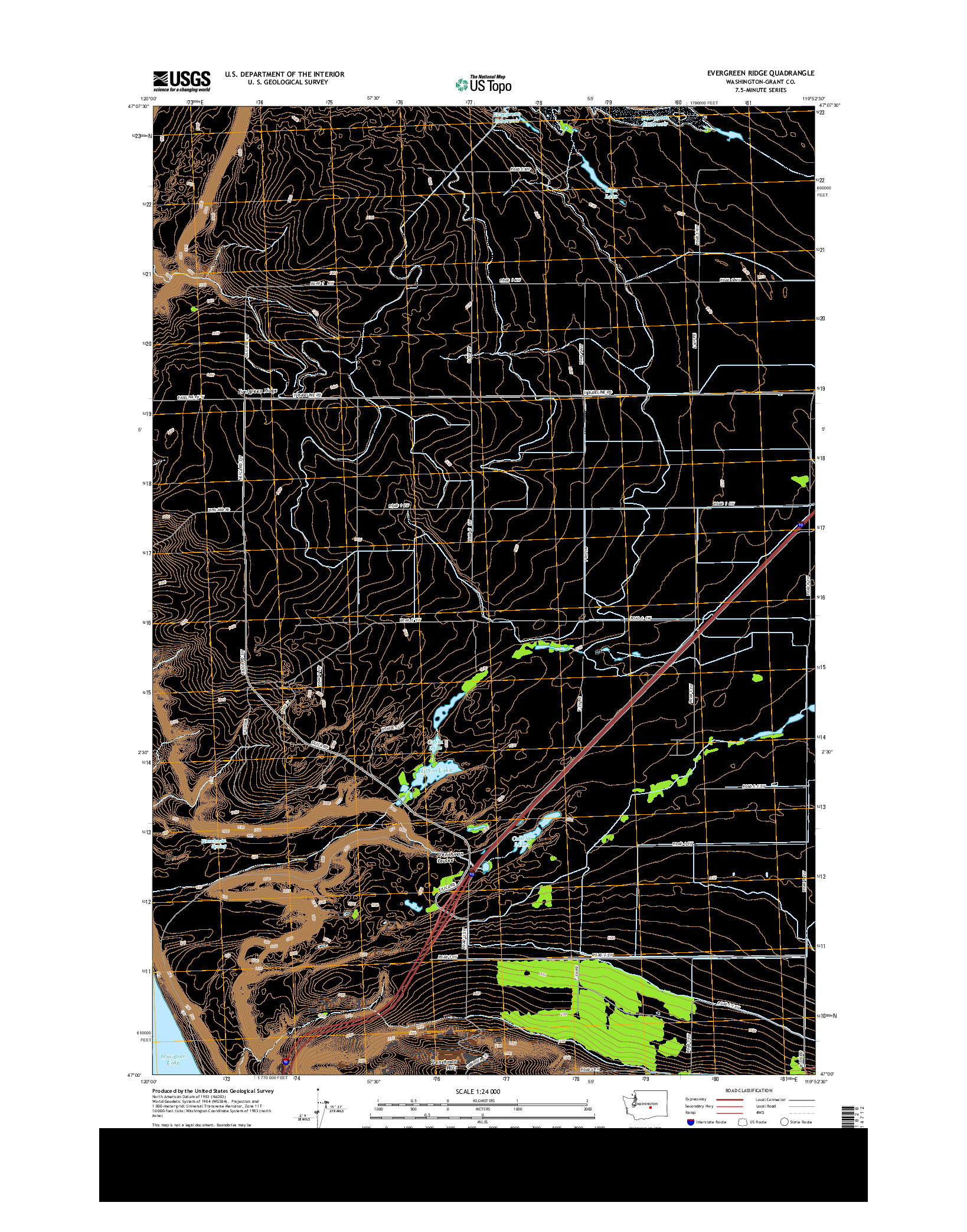 USGS US TOPO 7.5-MINUTE MAP FOR EVERGREEN RIDGE, WA 2014