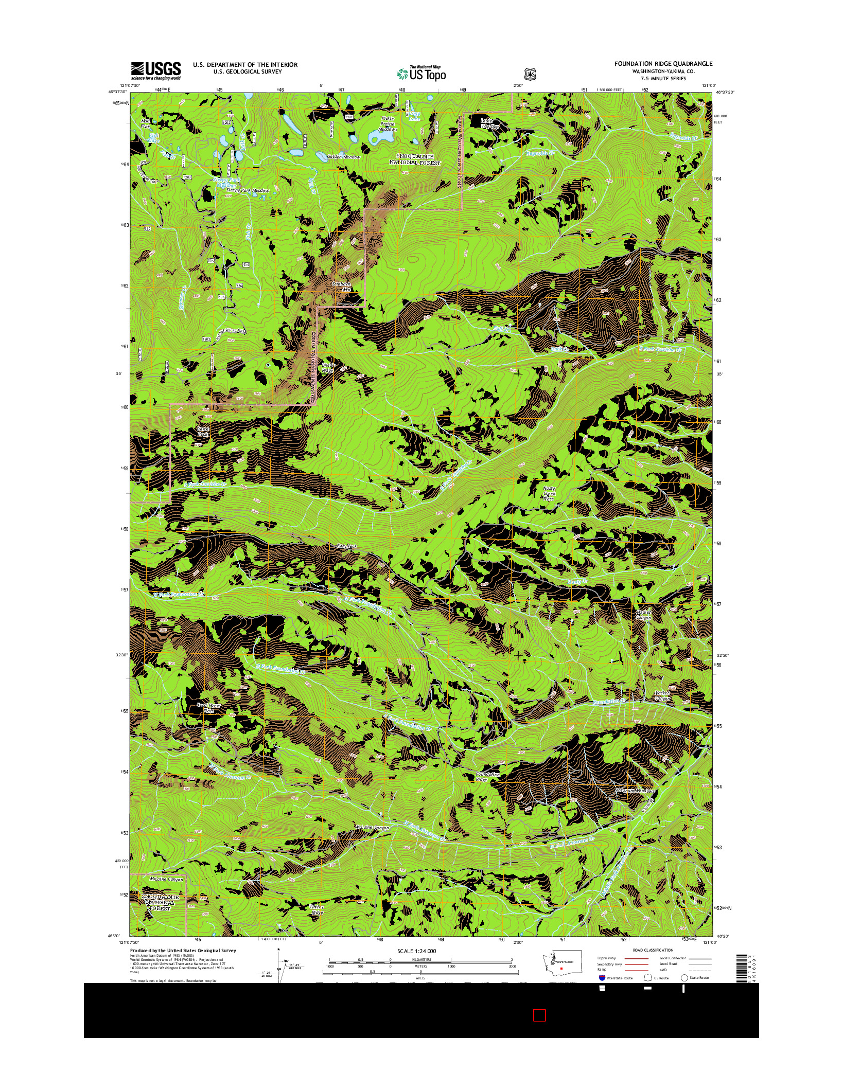 USGS US TOPO 7.5-MINUTE MAP FOR FOUNDATION RIDGE, WA 2014