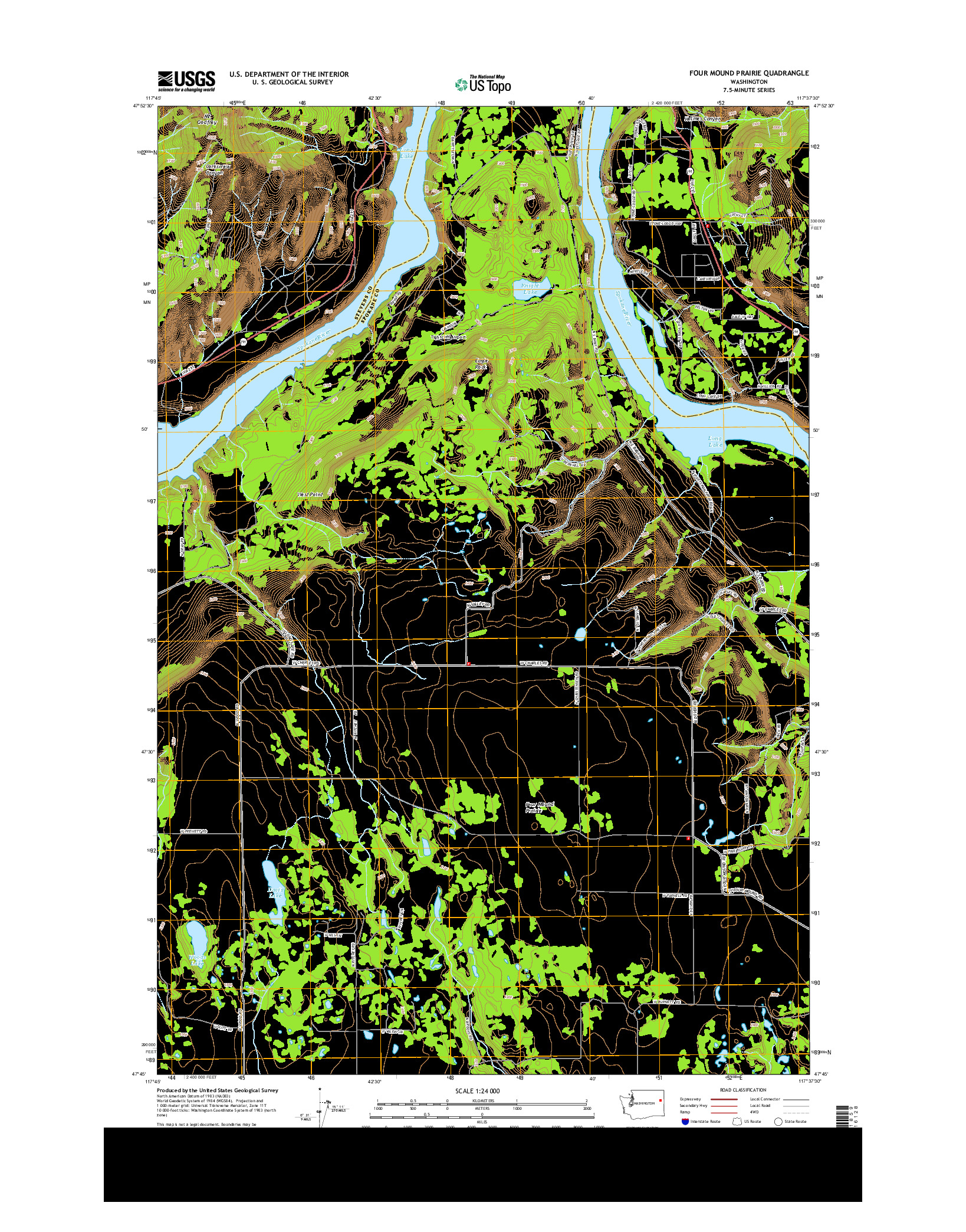 USGS US TOPO 7.5-MINUTE MAP FOR FOUR MOUND PRAIRIE, WA 2014