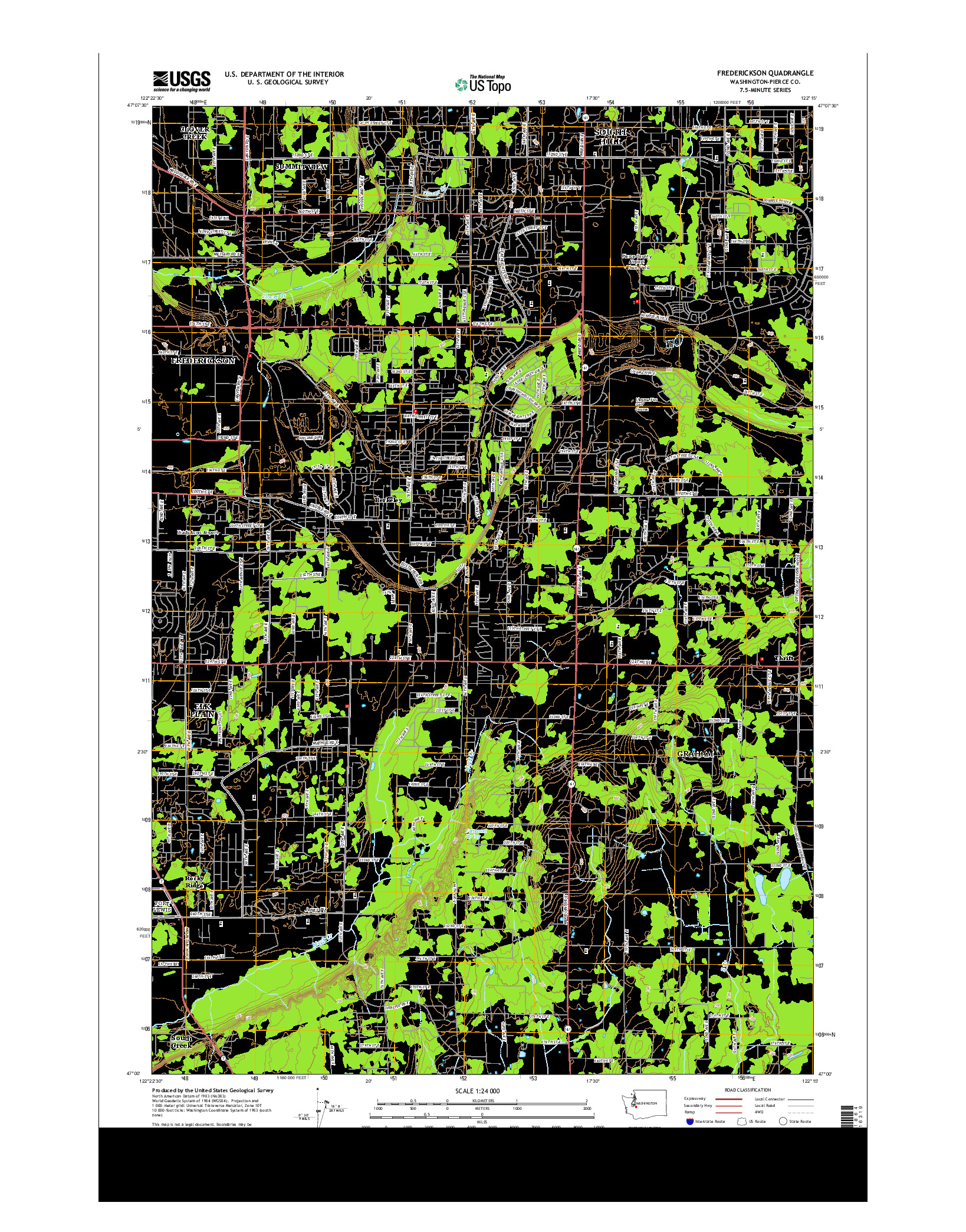 USGS US TOPO 7.5-MINUTE MAP FOR FREDERICKSON, WA 2014