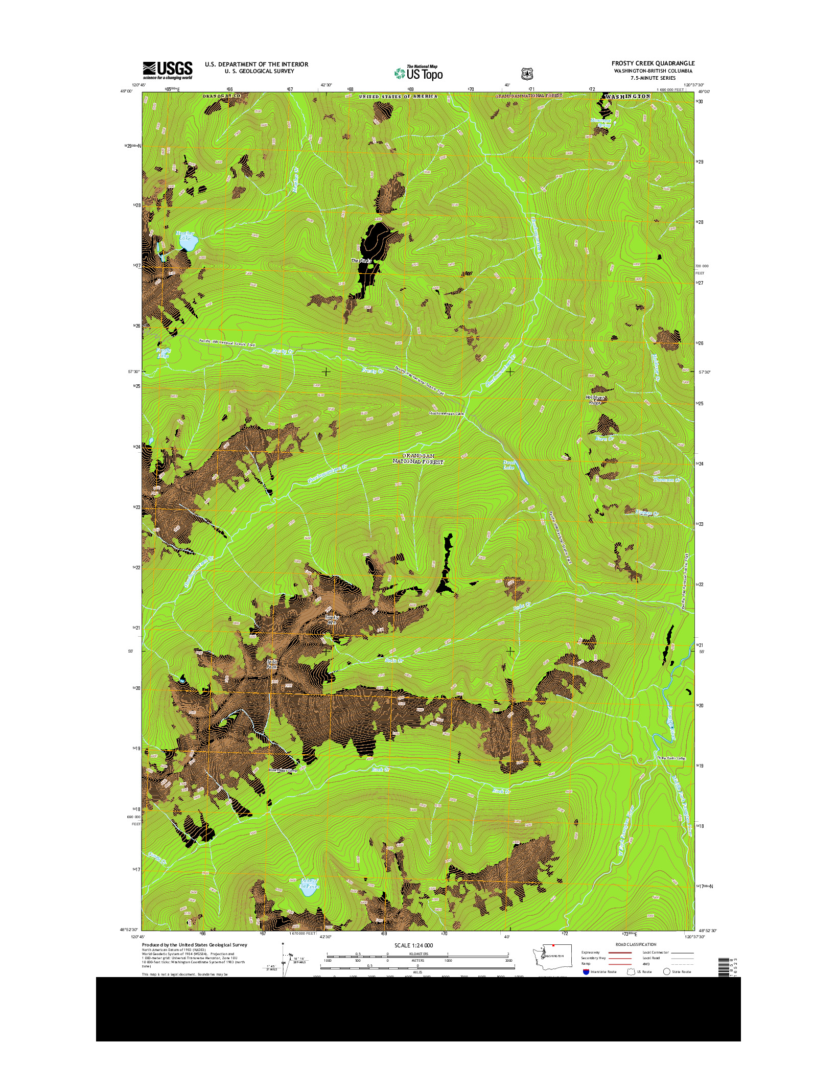 USGS US TOPO 7.5-MINUTE MAP FOR FROSTY CREEK, WA-BC 2014