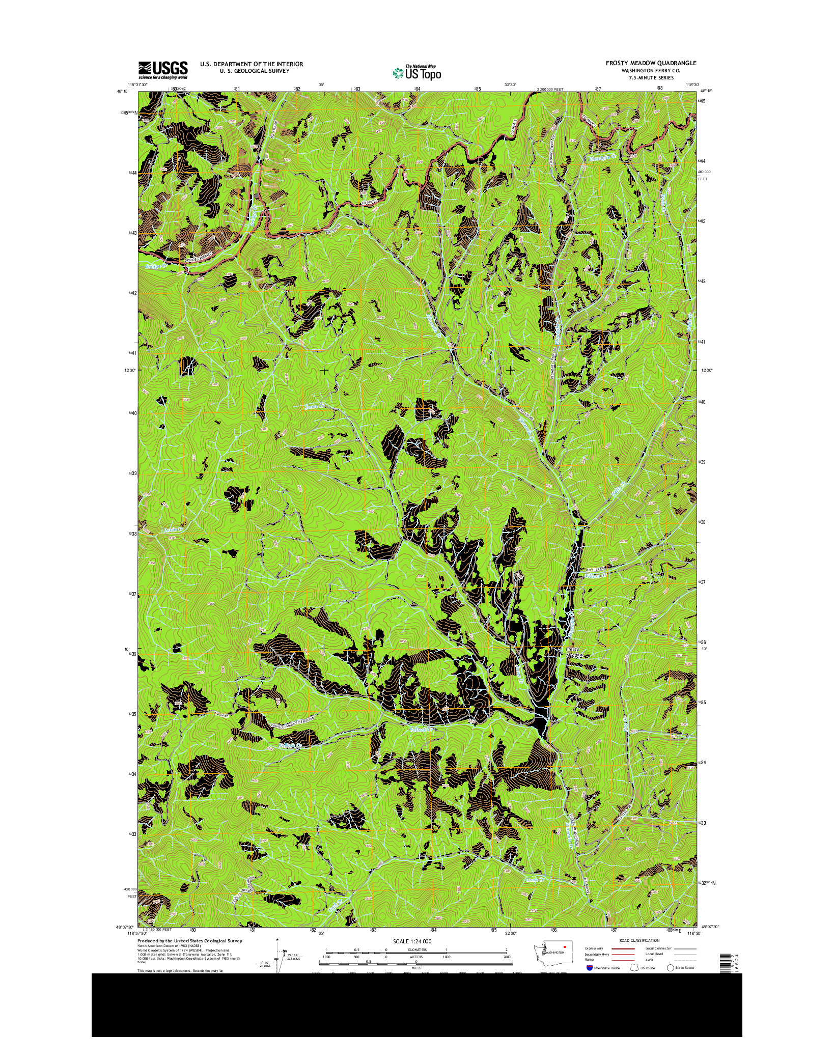 USGS US TOPO 7.5-MINUTE MAP FOR FROSTY MEADOW, WA 2014