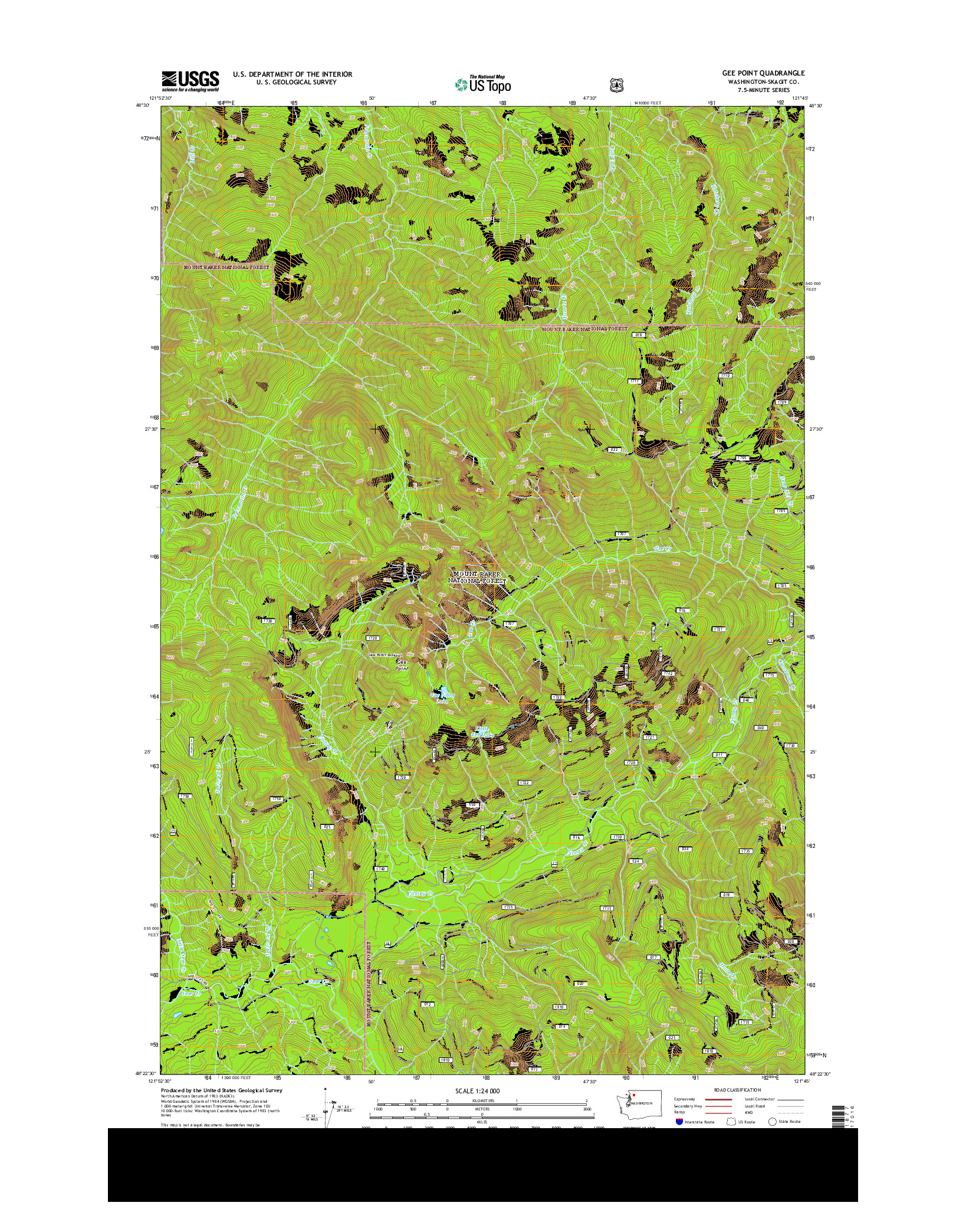 USGS US TOPO 7.5-MINUTE MAP FOR GEE POINT, WA 2014