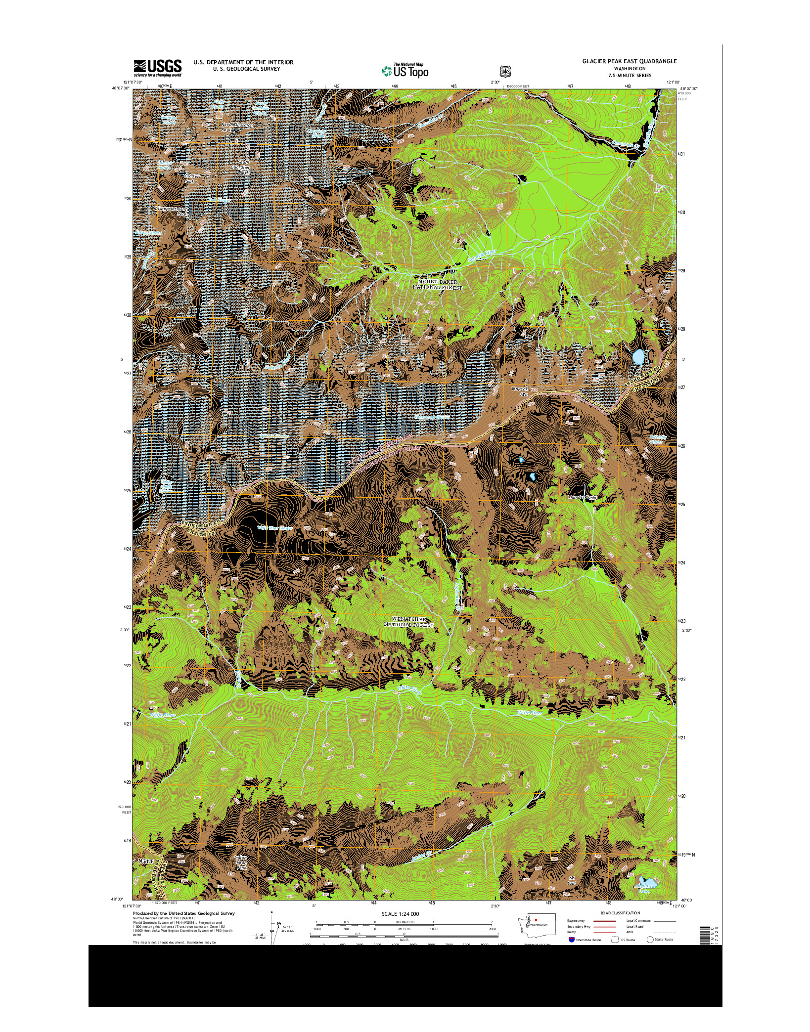 USGS US TOPO 7.5-MINUTE MAP FOR GLACIER PEAK EAST, WA 2014