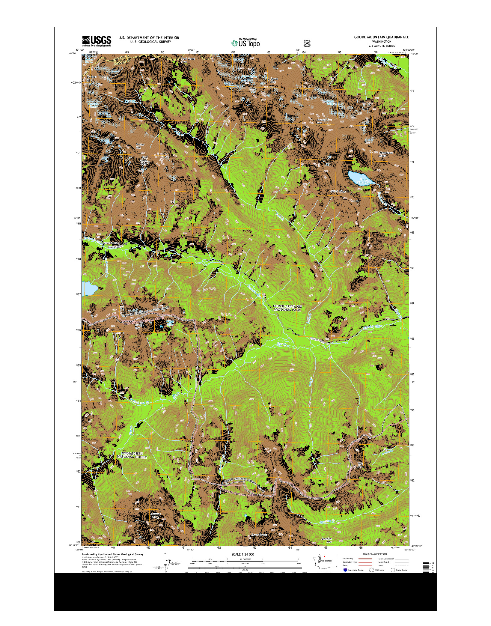 USGS US TOPO 7.5-MINUTE MAP FOR GOODE MOUNTAIN, WA 2014