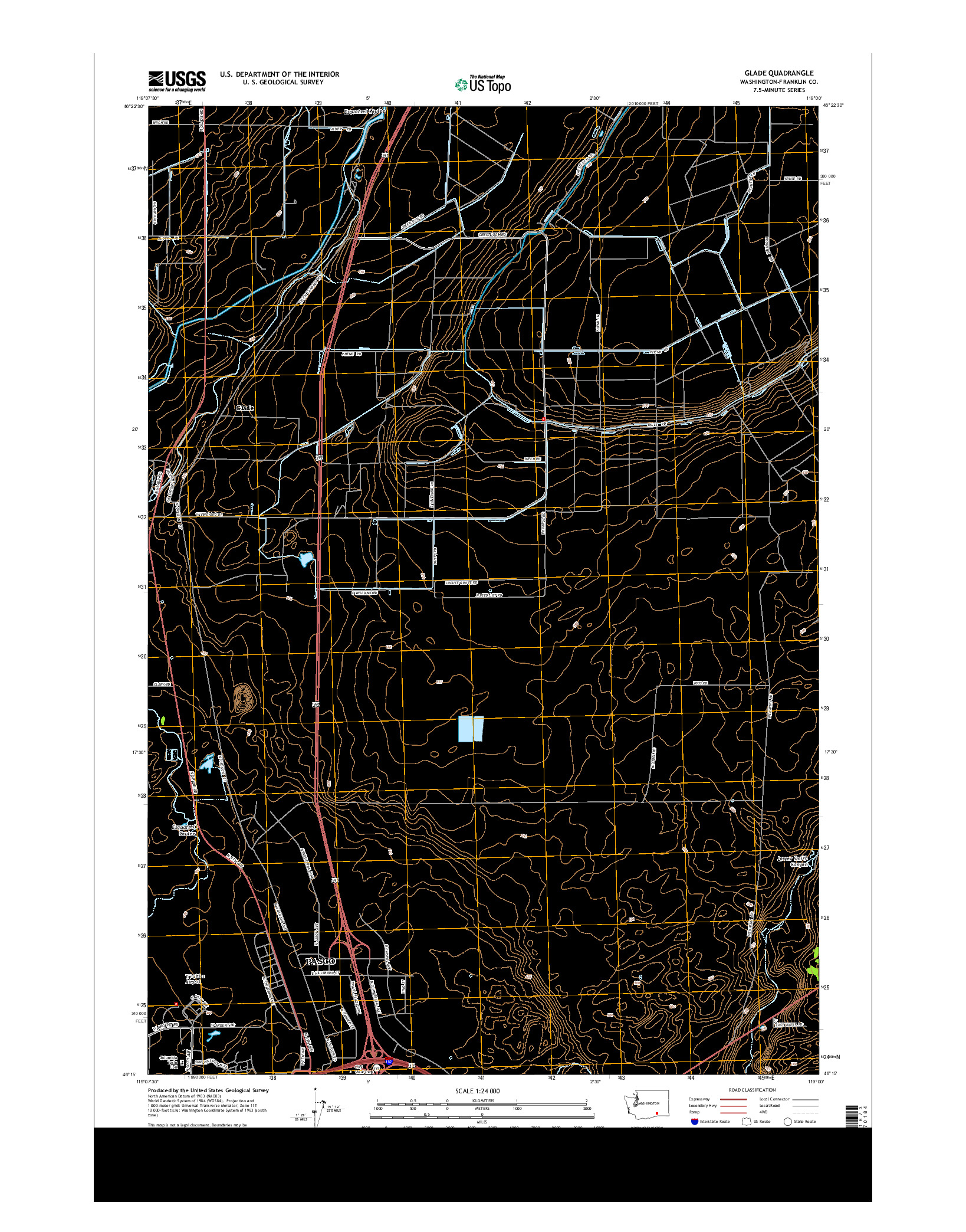USGS US TOPO 7.5-MINUTE MAP FOR GLADE, WA 2014