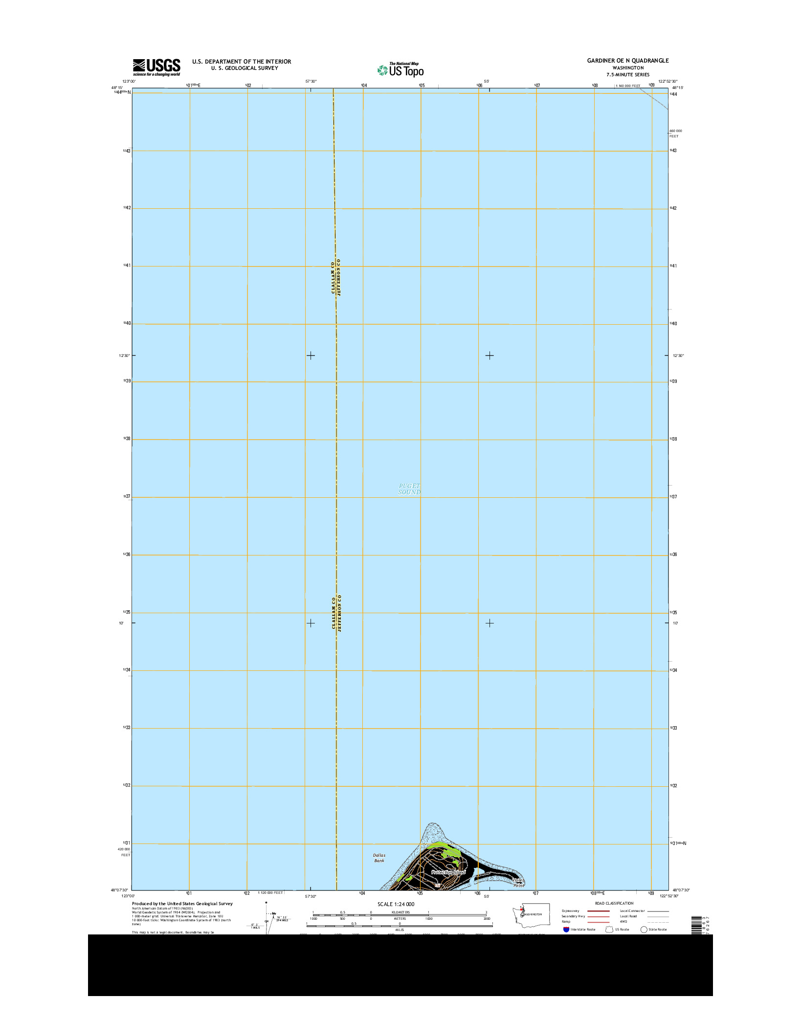 USGS US TOPO 7.5-MINUTE MAP FOR GARDINER OE N, WA 2014