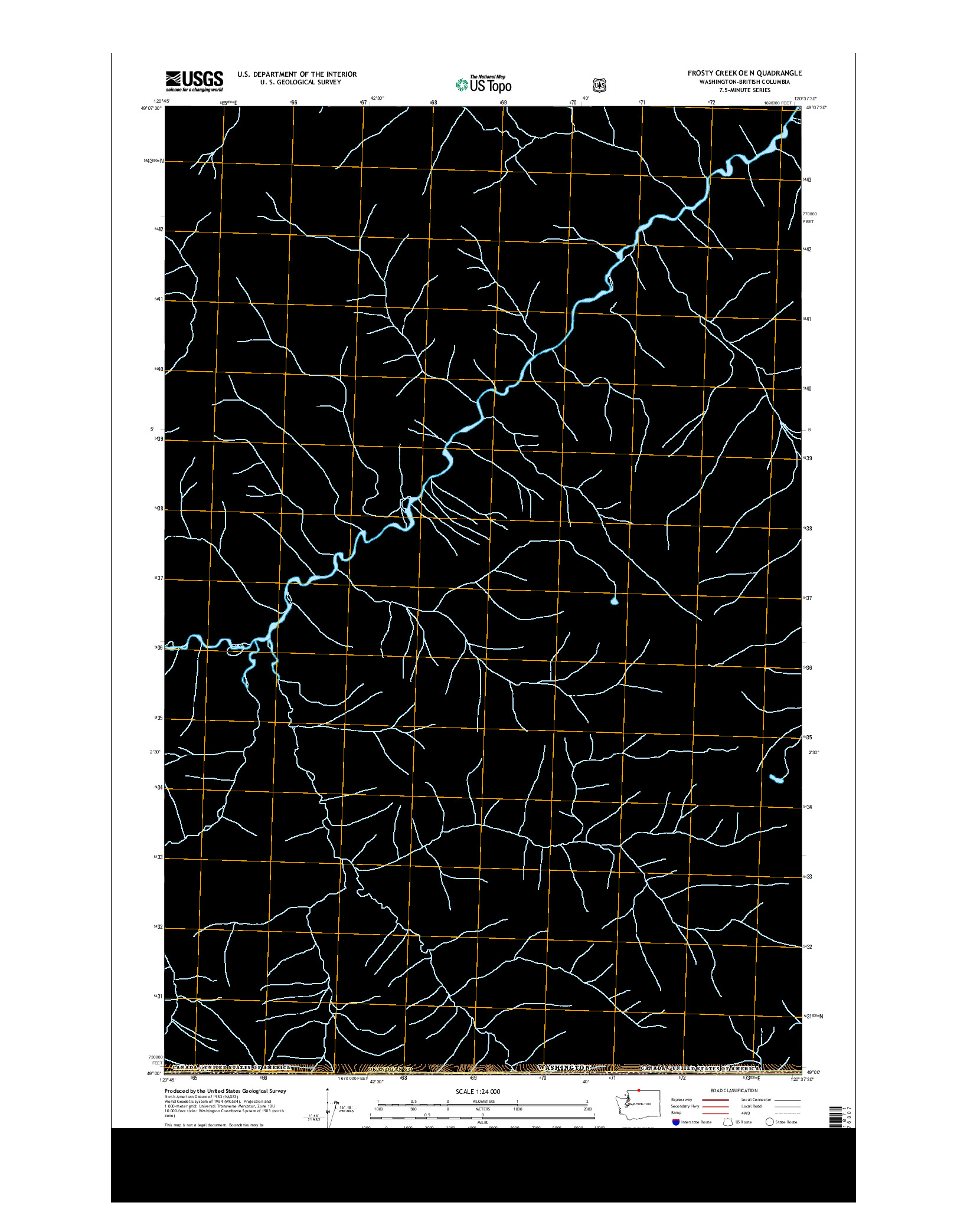 USGS US TOPO 7.5-MINUTE MAP FOR FROSTY CREEK OE N, WA-BC 2014