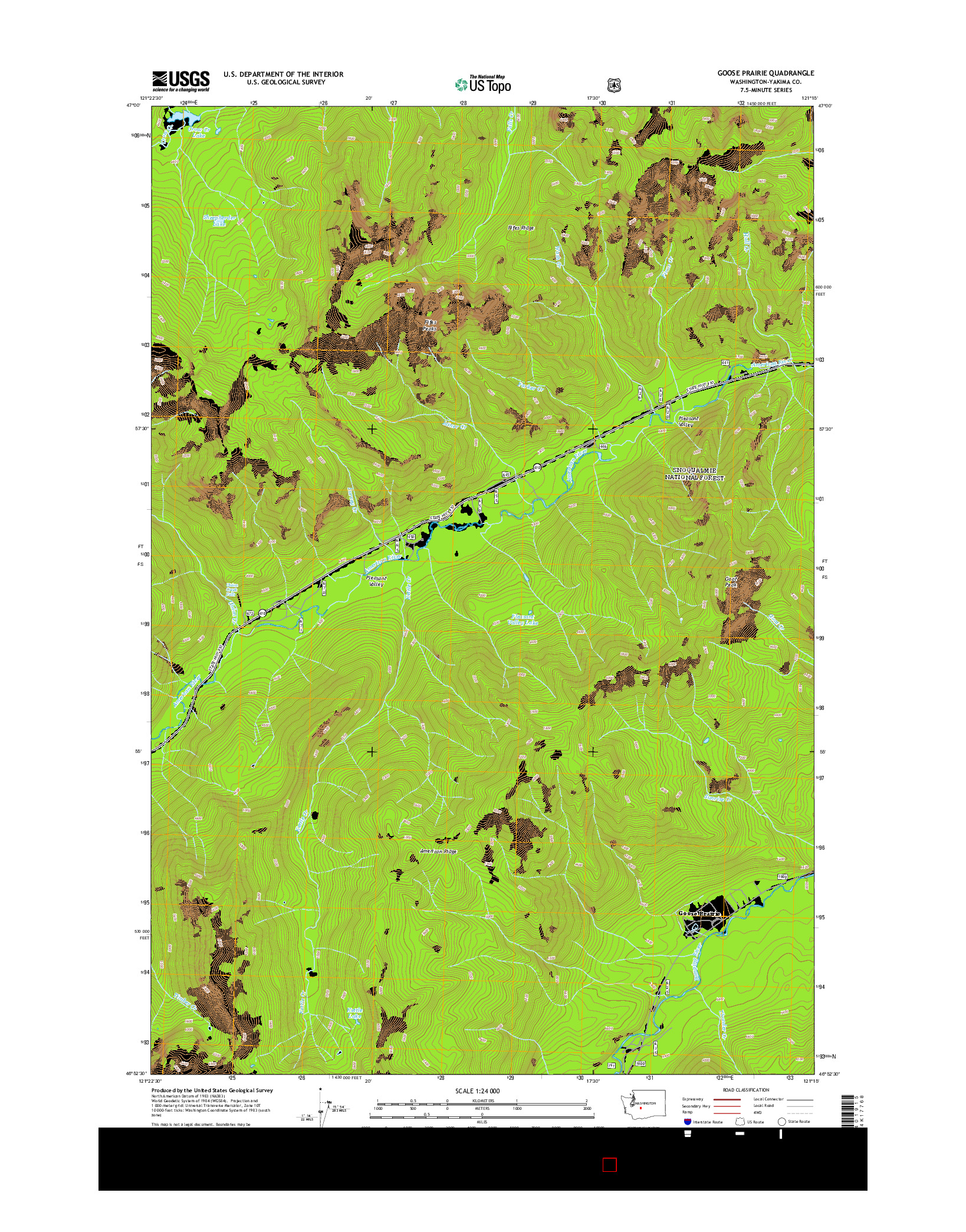 USGS US TOPO 7.5-MINUTE MAP FOR GOOSE PRAIRIE, WA 2014