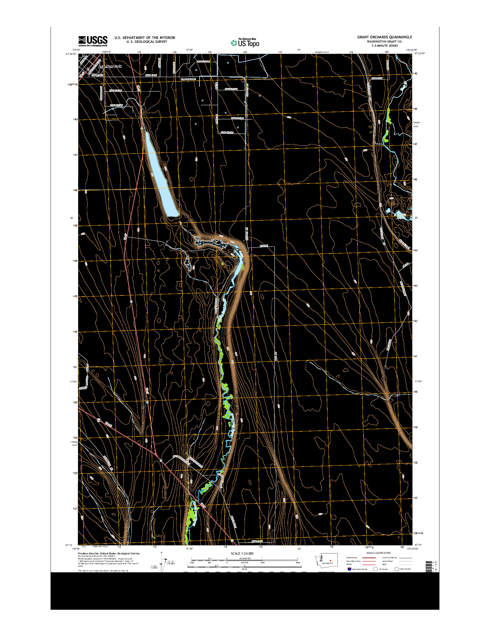 USGS US TOPO 7.5-MINUTE MAP FOR GRANT ORCHARDS, WA 2014