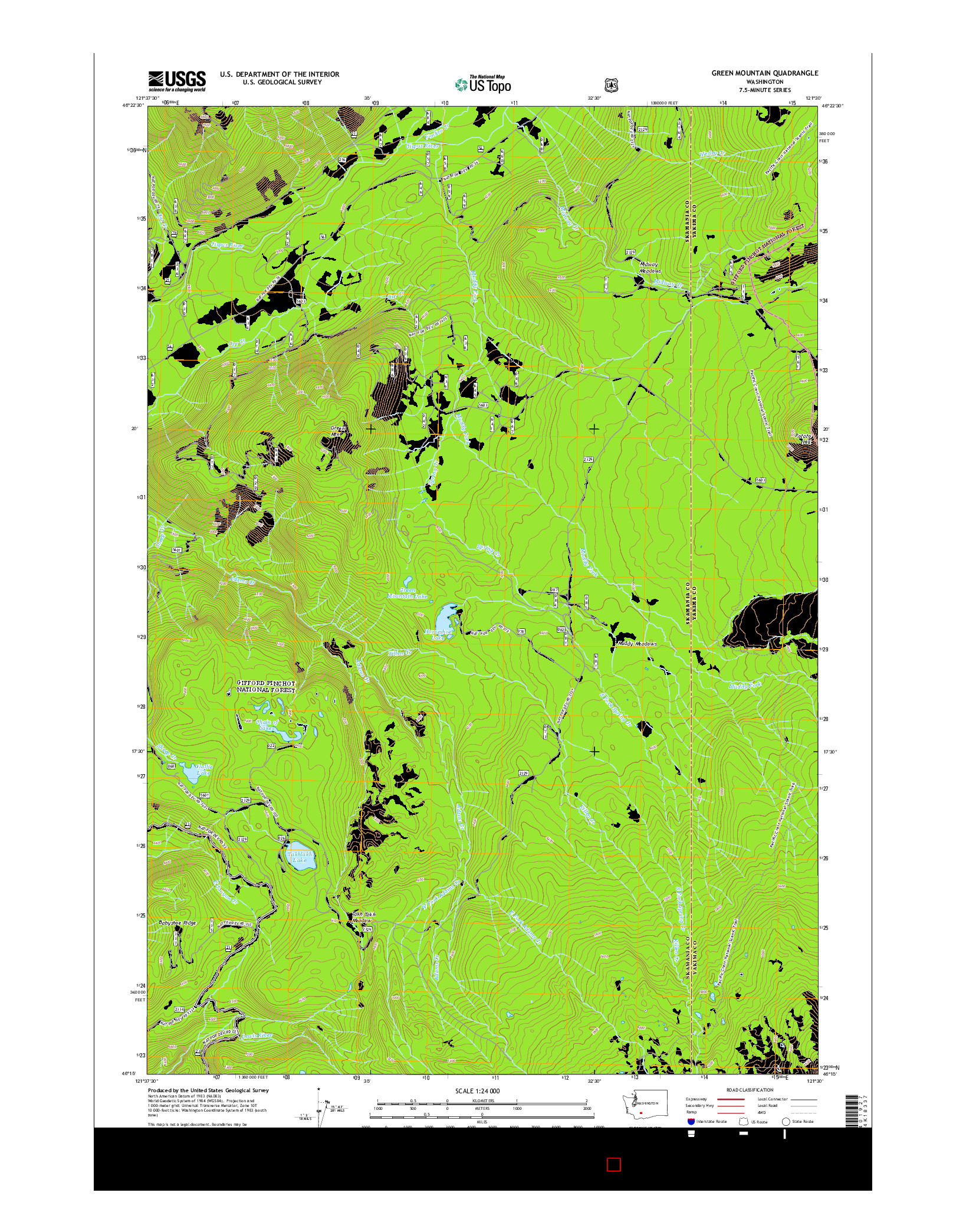 USGS US TOPO 7.5-MINUTE MAP FOR GREEN MOUNTAIN, WA 2014