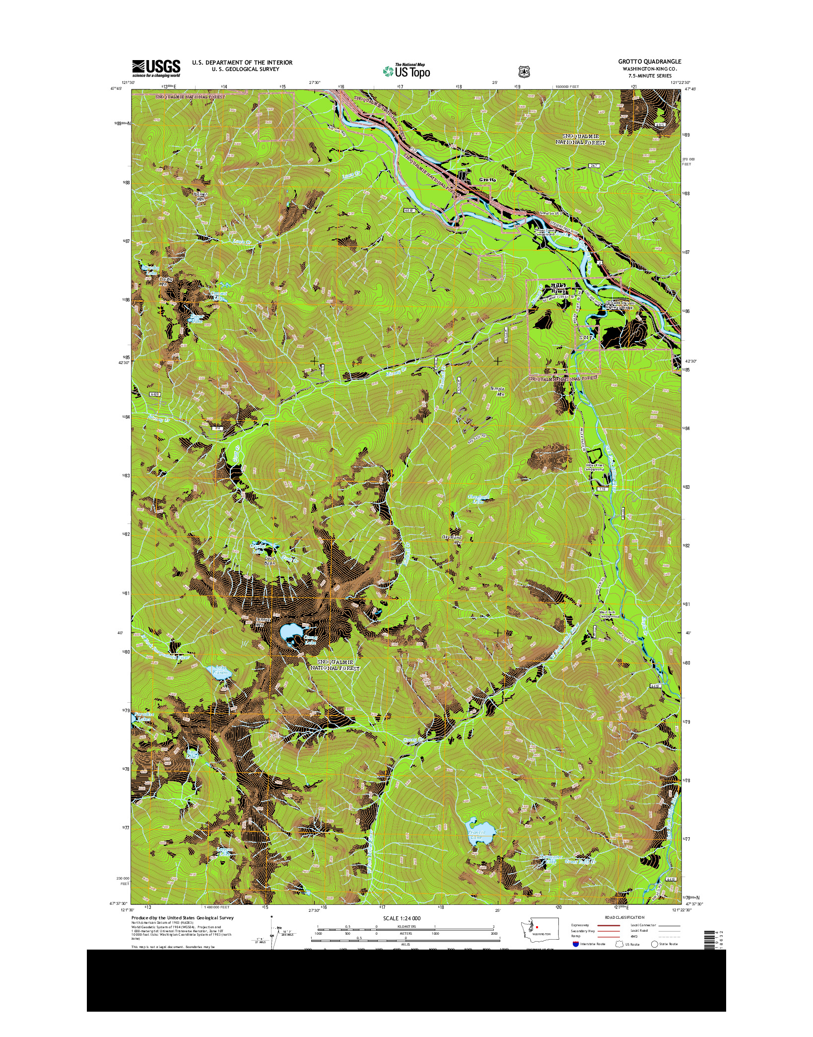 USGS US TOPO 7.5-MINUTE MAP FOR GROTTO, WA 2014
