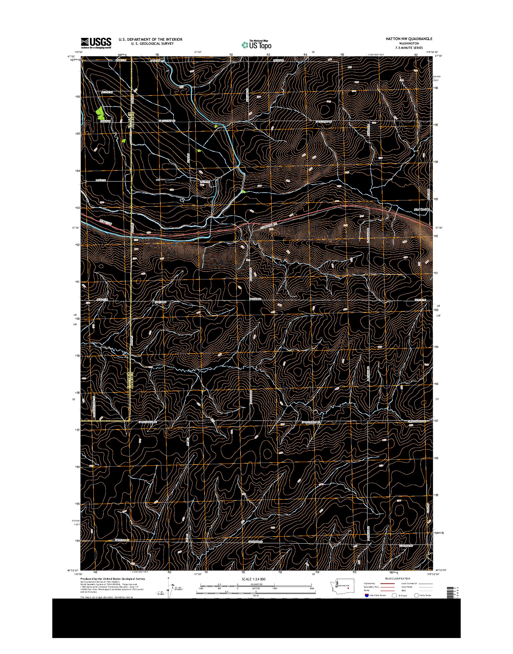 USGS US TOPO 7.5-MINUTE MAP FOR HATTON NW, WA 2014